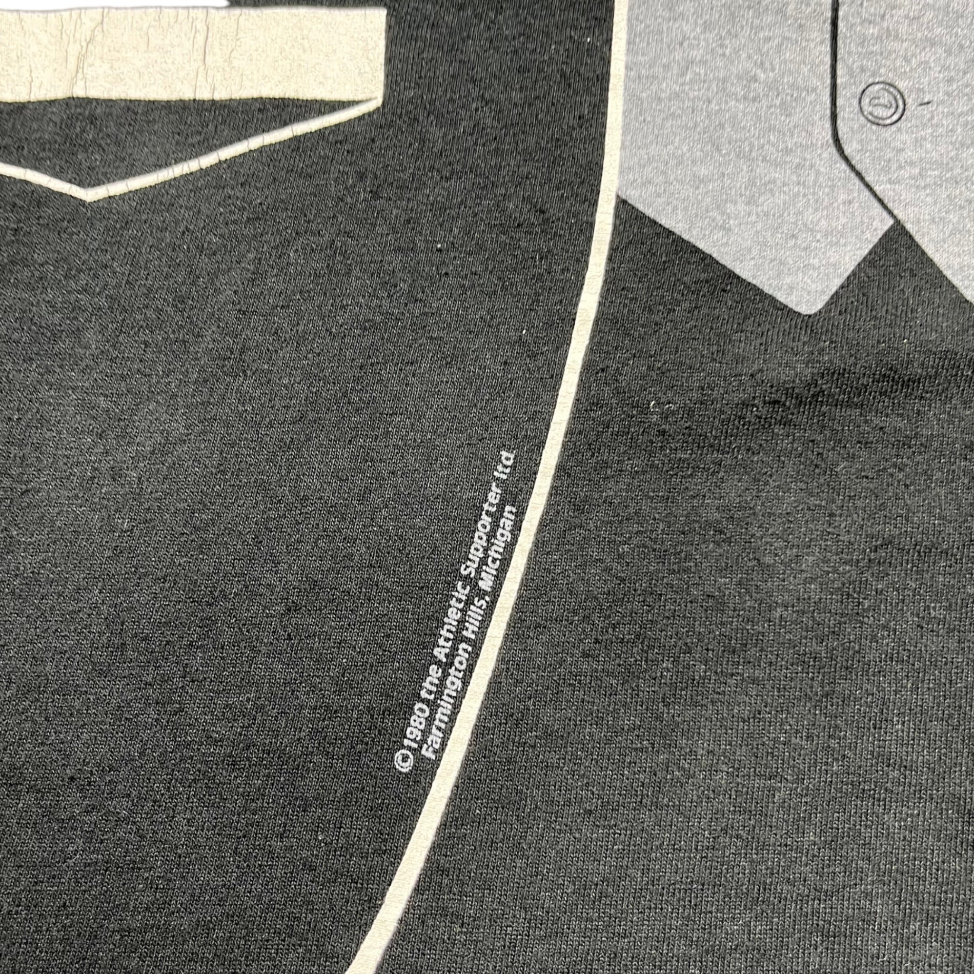 VINTAGE(ヴィンテージ) 80's Trompe l'oeil T-shirt 騙し絵Tシャツ 80年代 XL ブラック×グレー 1980年製造品