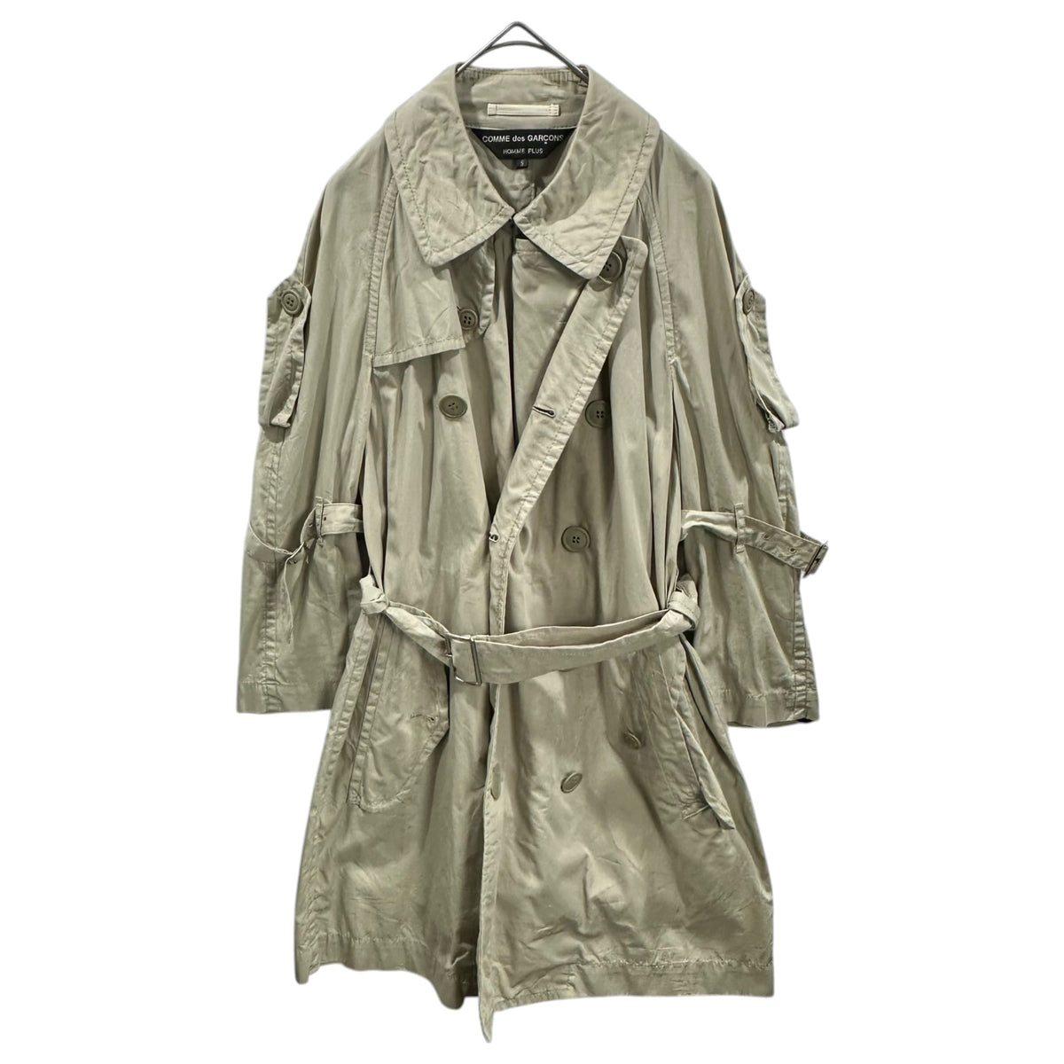 COMME des GARCONS HOMME PLUS(コムデギャルソンオムプリュス) 2008SS Half-Sleeve Trench Coat ハーフスリーブ トレンチ コート PA-C012 S ベージュ AD2007 00s アーカイブ