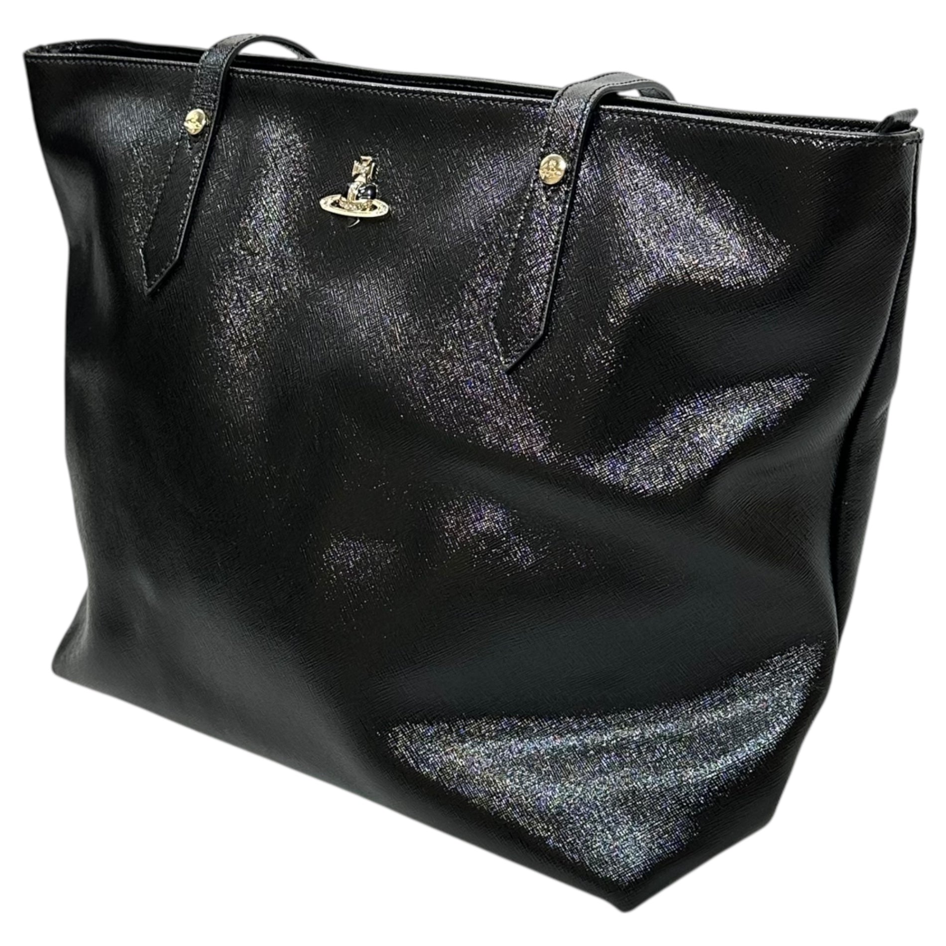 Vivienne Westwood(ヴィヴィアンウエストウッド) DIAMANTE ORB SHOPPER ディアマンテ オーブ ショッパー トート バッグ 4205007D-L0040 ブラック 参考定価55,000円(税込)