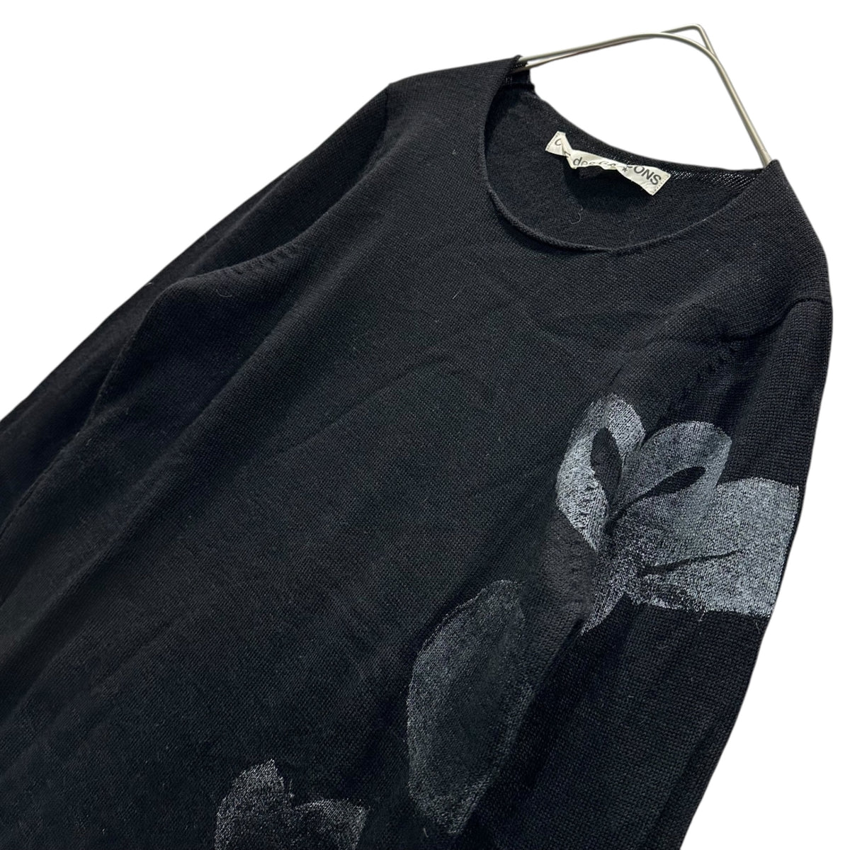 COMME des GARCONS(コムデギャルソン) 1995AW Floral-Printed Knitwear 花柄 プリント ニット GN-040200 FREE ブラック×グレー AD1995 90s アーカイブ