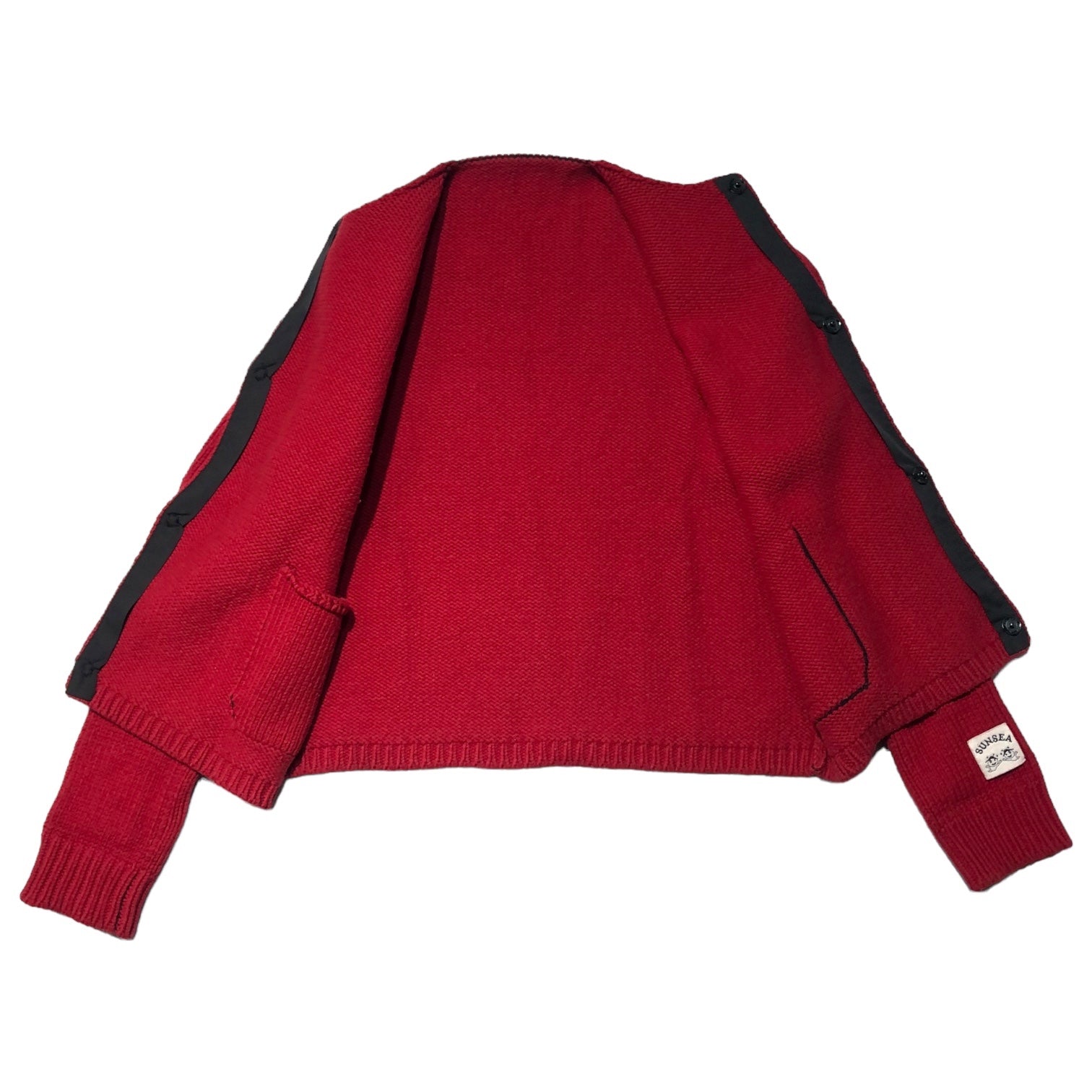 SUNSEA(サンシー) 17AW reversible knit cardigan リバーシブル ニット カーディガン - レッド