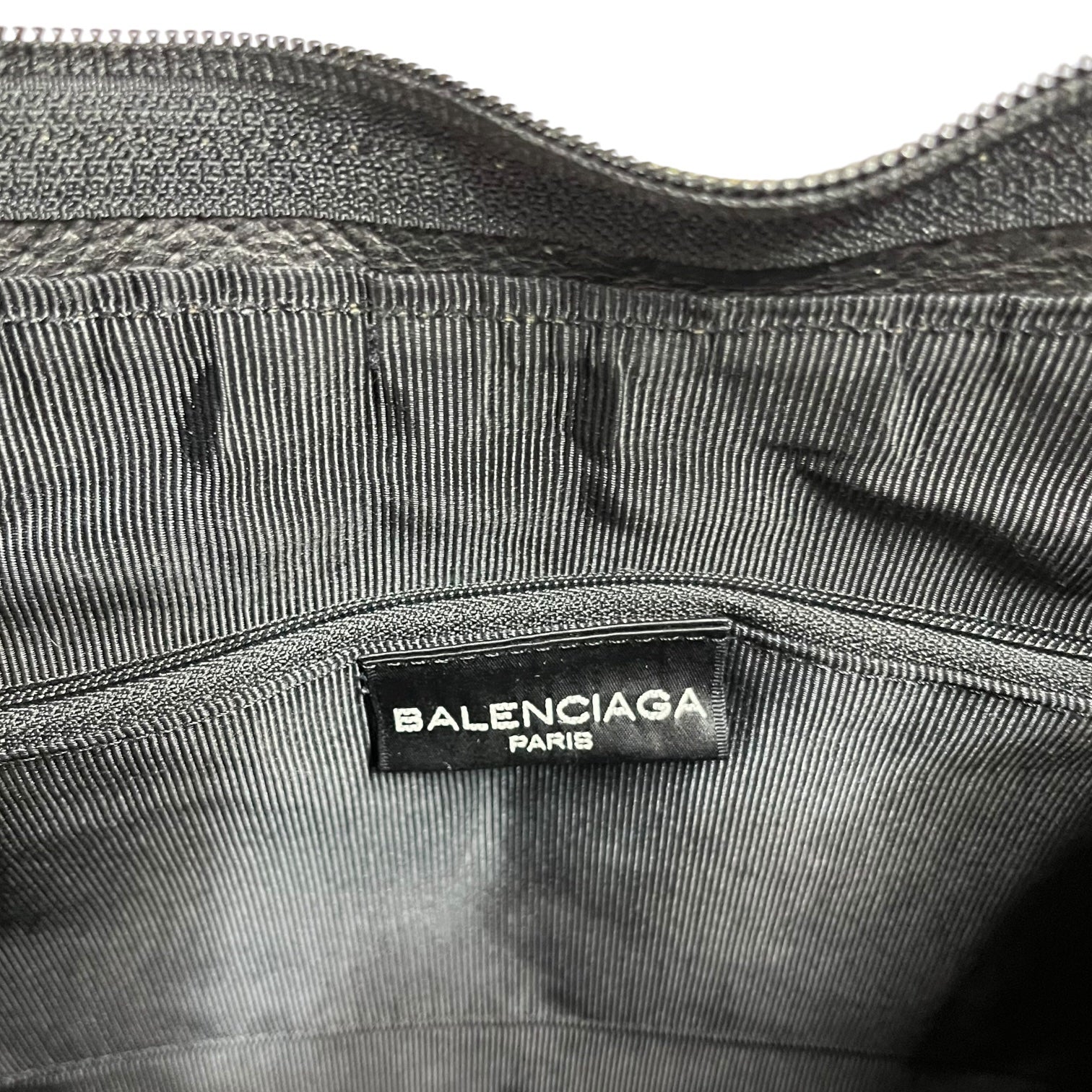 BALENCIAGA × ACE Co.Ltd(バレンシアガ × エース) Old Leather x Faux unborn calf one shoulder bag オールド レザー フェイク ハラコレザー ワンショルダー バッグ ブラック ライセンス商品(国内製造品)
