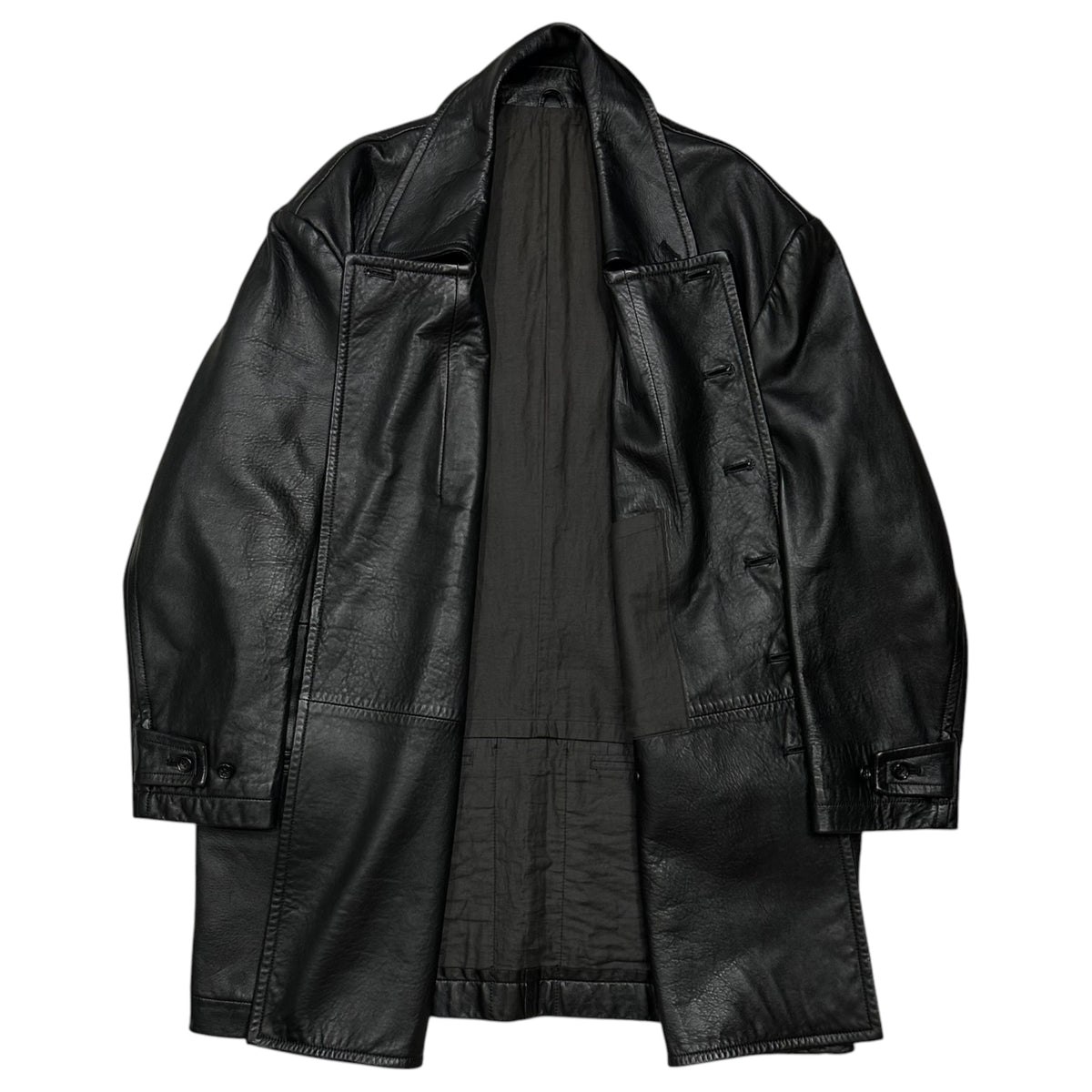 Y's bis(ワイズビス) 1980's Lamb Leather Double Leather Coat ラム レザー ダブル レザー コート BF-C16-761 FREE ブラック 80s ワイズビス初期生産品 稀少 アーカイブ