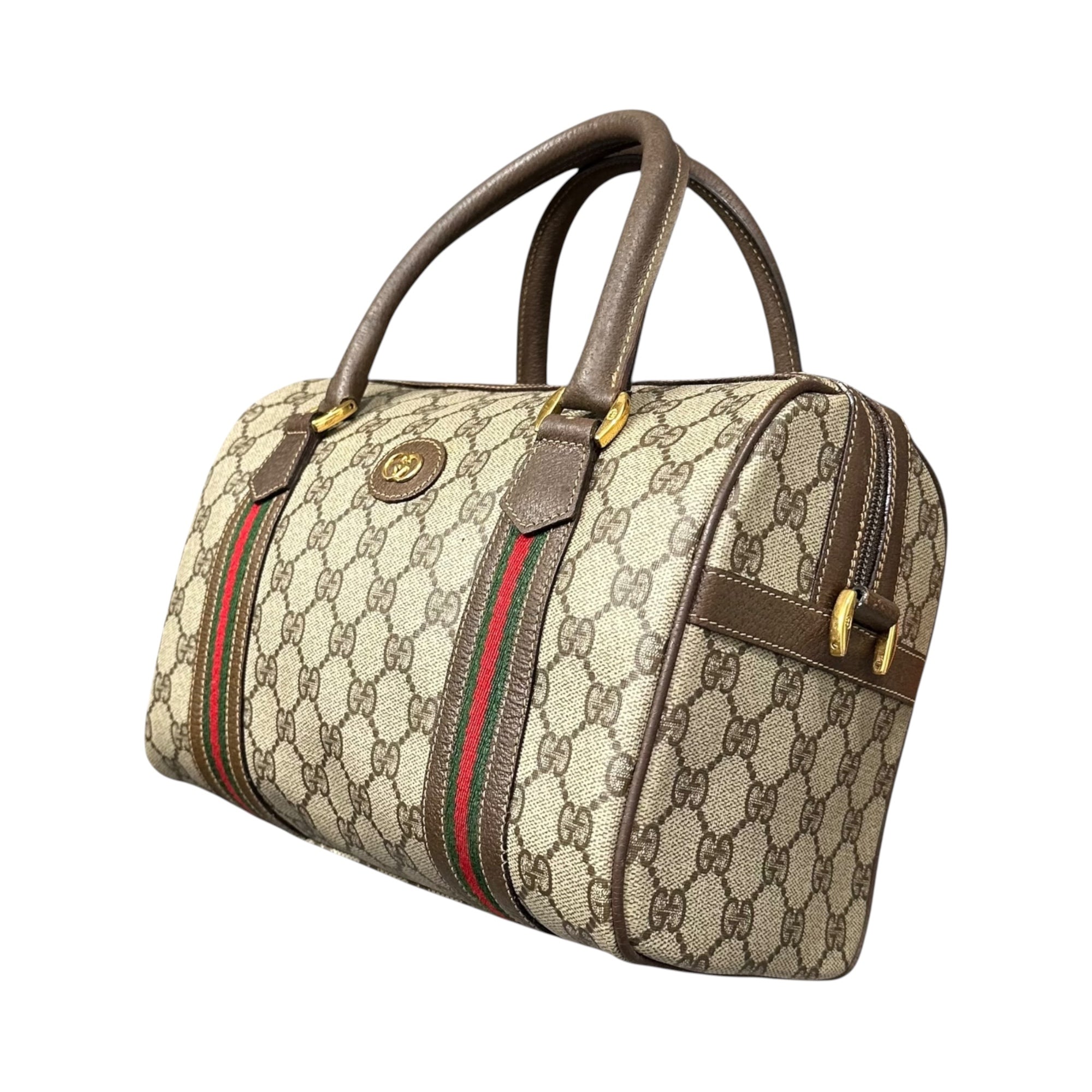 GUCCI(グッチ) GG Supreme Sherry Line Mini Boston Bag GGスプリーム シェリーライン ミニボストン バッグ 002-115-6697 4023 ベージュ ハンド