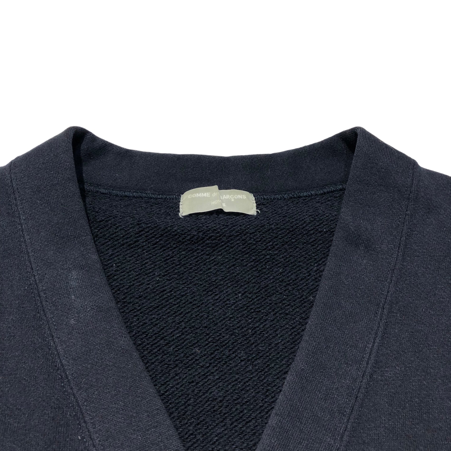 COMME des GARCONS HOMME(コムデギャルソンオム) 90's back logo sweat cardigan バックロゴ スウェット カーディガン 田中オム HT-080250 表記無し(FREE) ブラック AD1991 初期ロゴ 稀少品