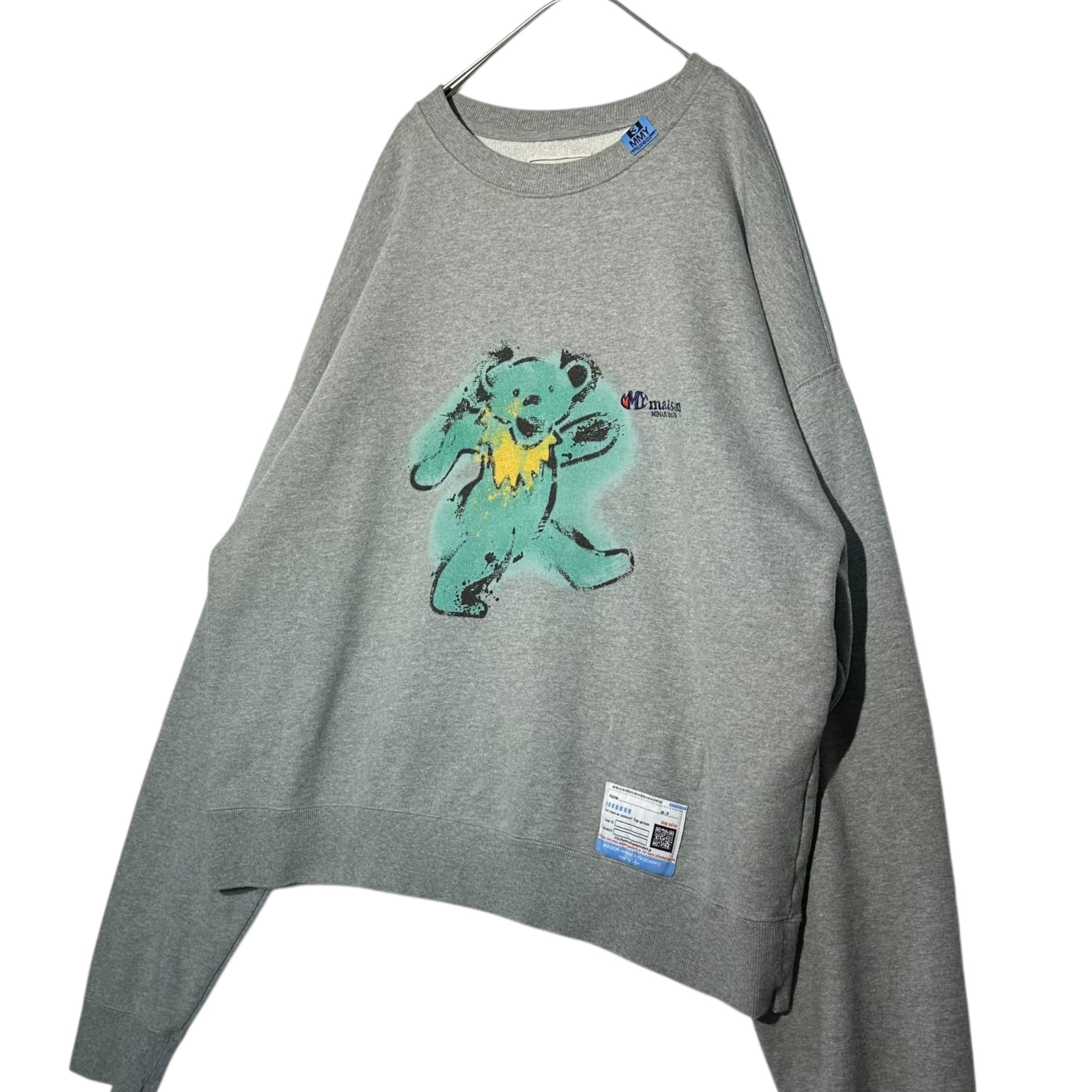 Maison MIHARA YASUHIRO(メゾンミハラヤスヒロ) 23AW Bear Printed Pullover ベアー プリント プルオーバー スウェット A11PO713 48 グレー