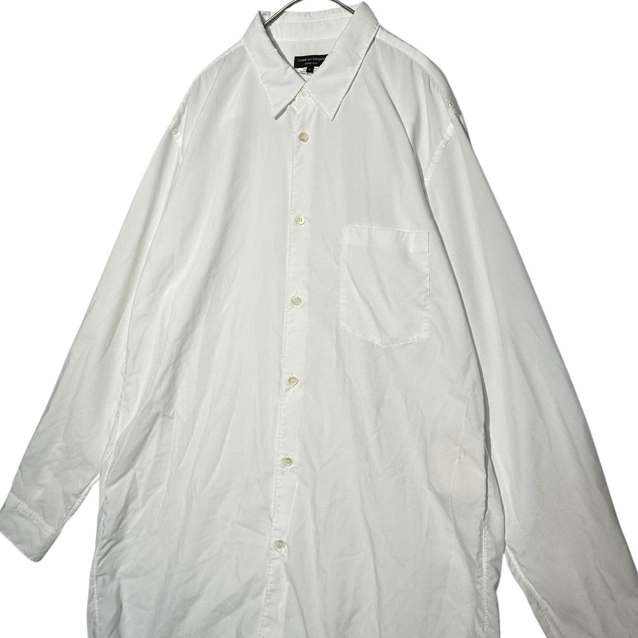 COMME des GARCONS HOMME PLUS(コムデギャルソンオムプリュス) 22SS 花の存在期 Polyester spun broadcloth product-dyed long shirt ポリエステル スパンブロード 製品染め ロング シャツ PJ-B026 L ホワイト AD2022