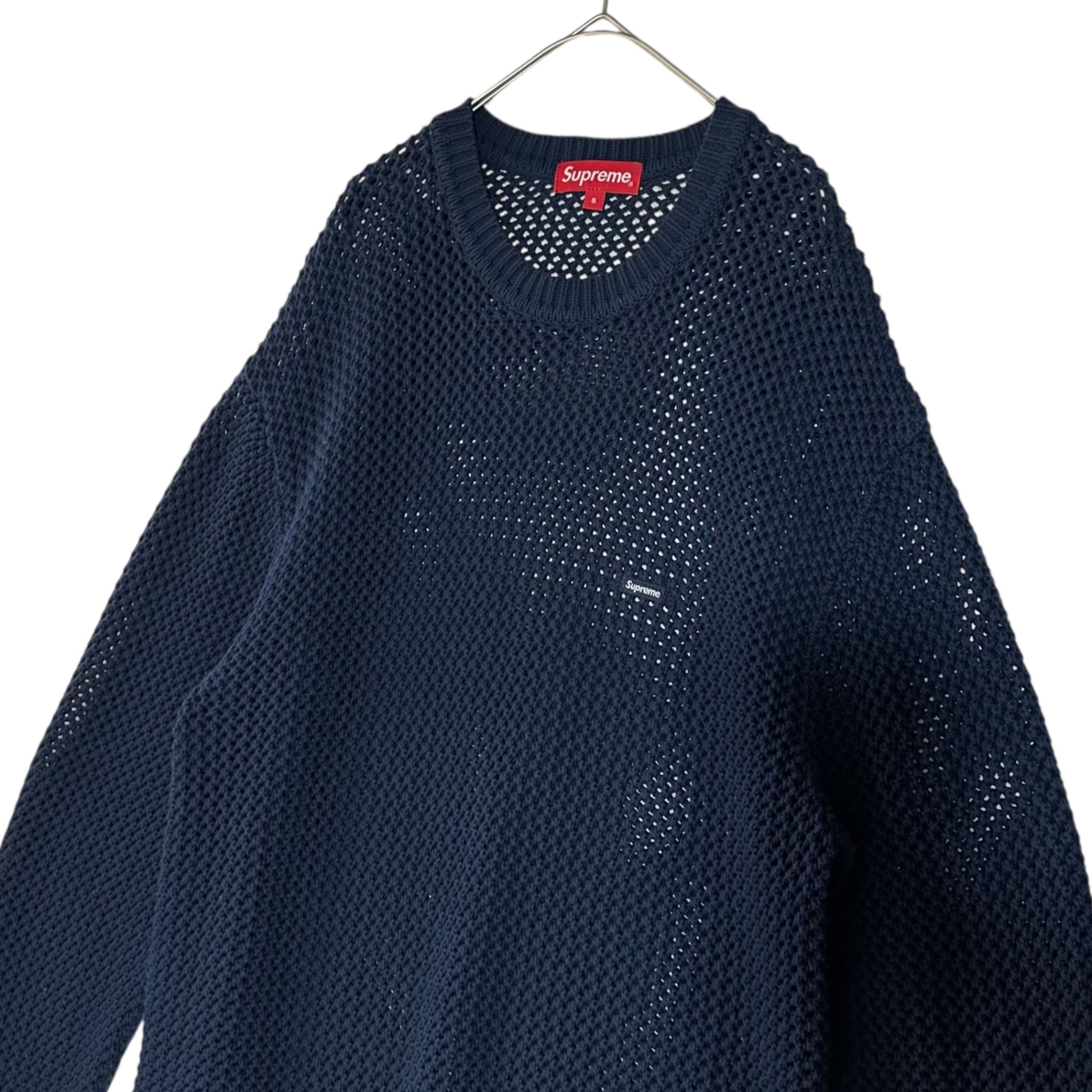 SUPREME(シュプリーム) 22SS Open Knit Small Box Sweater オープン ニット スモール ボックス ロゴ セーター S ネイビー ニット メッシュ 編み
