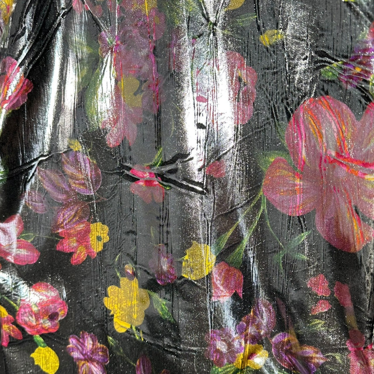 GUCCI(グッチ) 18SS All-over silk floral laminated long sleeve shirt シルク総花柄 ラミネート加工 長袖シャツ WJ0 506489 36(S程度) シルバー×ピンク アレッサンドロ・ミケーレ氏デザイン期