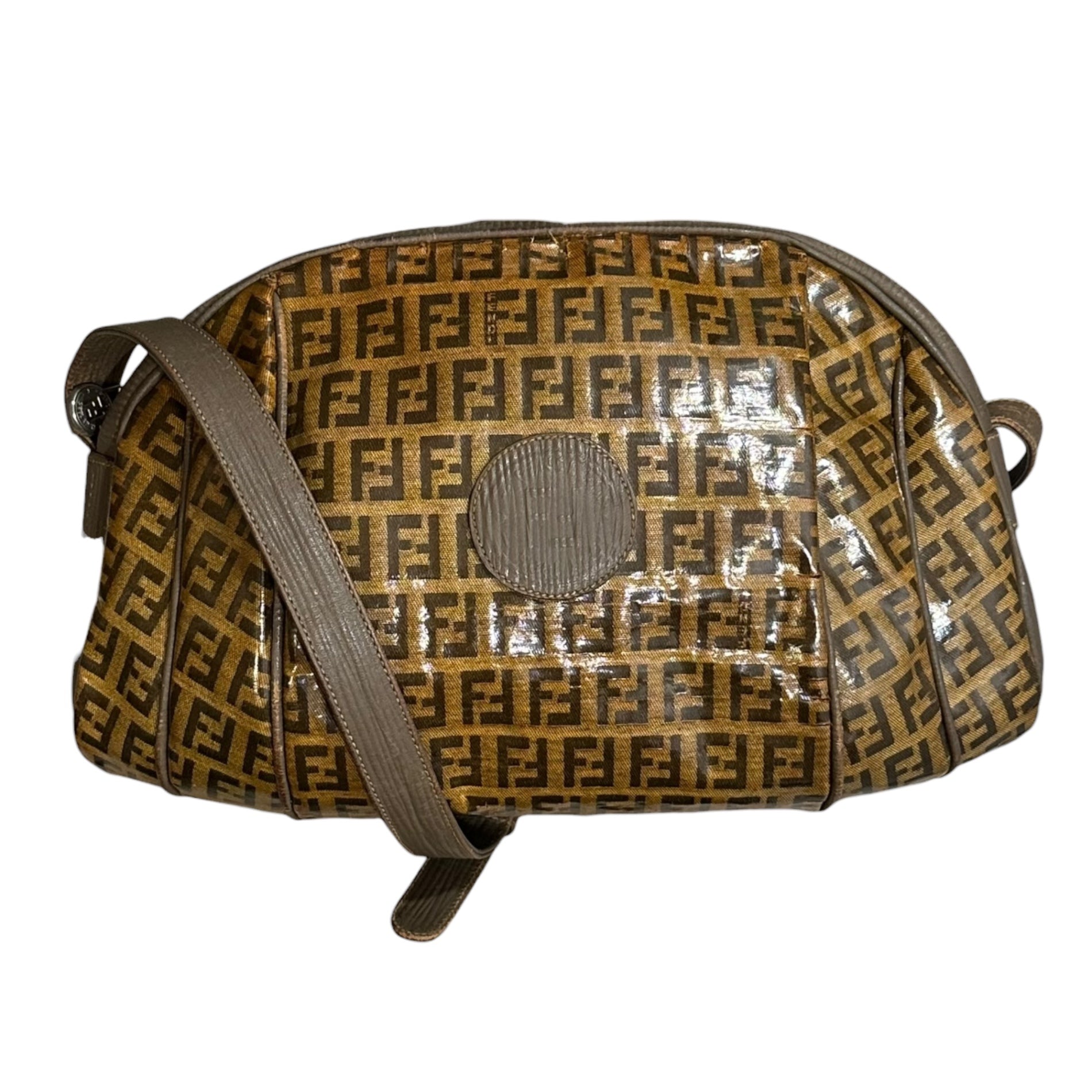 FENDI フェンディ ズッキーノ柄 ショルダーバッグ PVC レザー ブラウン FENDI(フェンディ) Zucchino PVC Shoulder Bag ズッキーノ柄 PVC