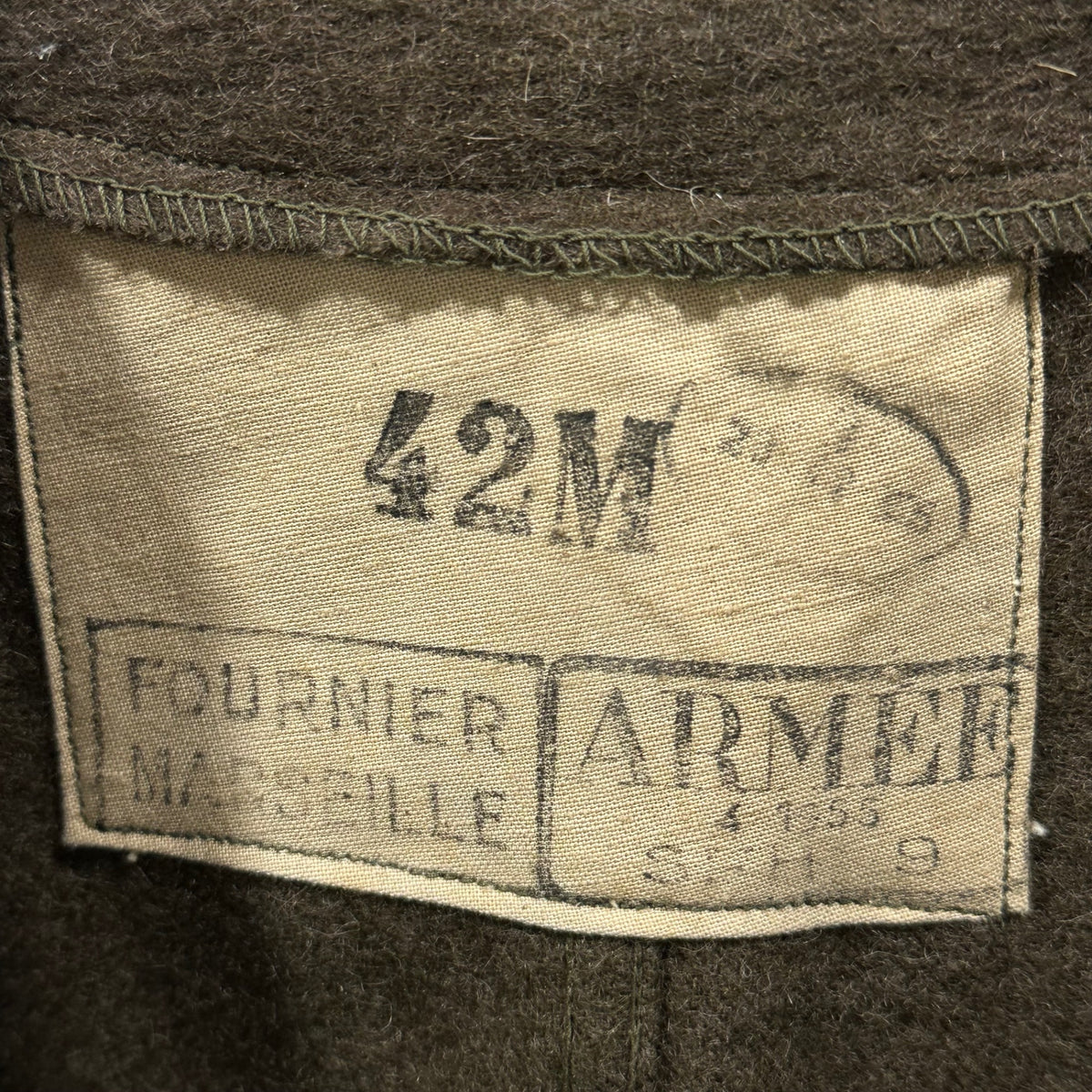 FRENCH MILITARY(フランス軍) 1950's~ Vintage Wool Liner Jacket ヴィンテージ ウール ライナー ジャケット 42M オリーブ 50年代 ヴィンテージ カーディガン