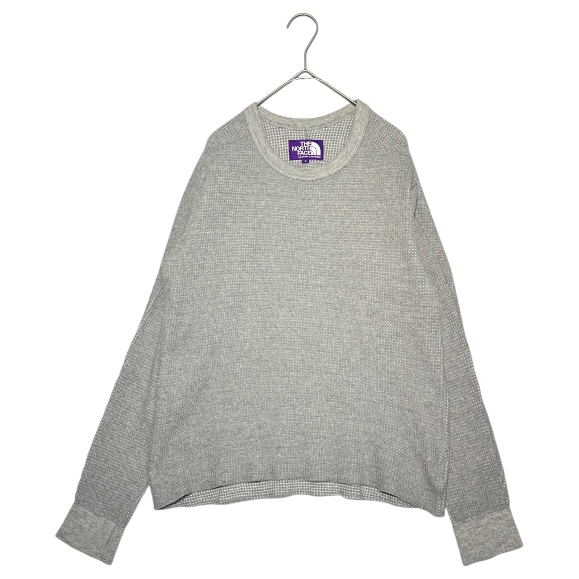 THE NORTH FACE PURPLE LABEL(ノースフェイスパープルレーベル) L/S waffle cut and sew ロングスリーブ ワッフル カットソー NT3905N S グレー