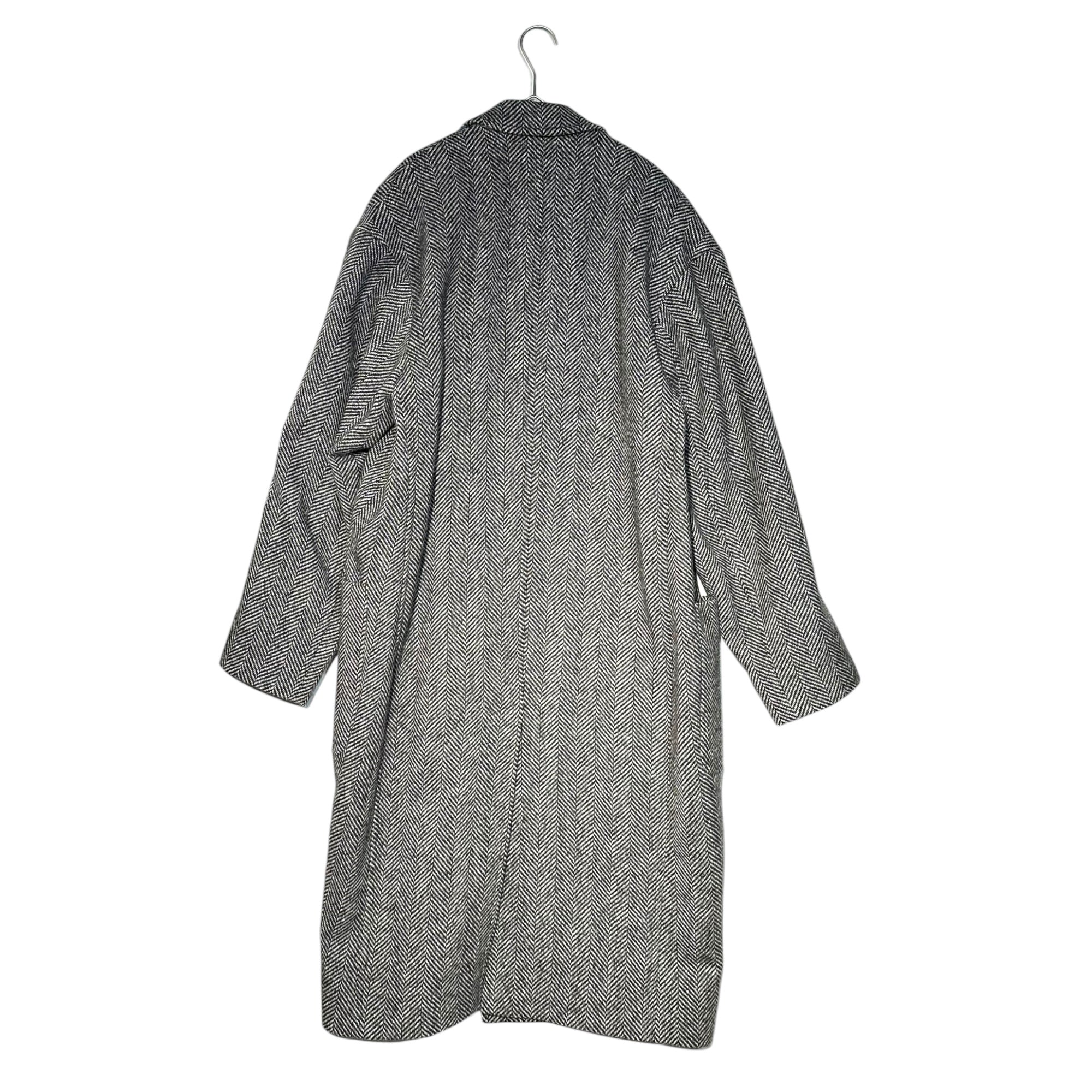 STUDIO NICHOLSON(スタジオニコルソン) Buttonless Herringbone Wool Chester Long Coat ボタンレス ヘリンボーン ウール チェスター ロング コート SN-146 S グレー ユニセックス