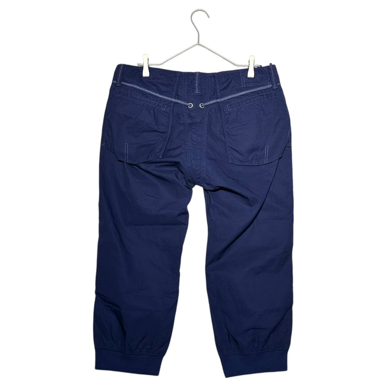 MARITHE FRANCOIS GIRBAUD(マリテフランソワジルボー) 00's Front Ribbon Back Pockets Cropped Colored Pants フロントリボン バックポケット クロップド カラー パンツ M6-2177 L ブルー