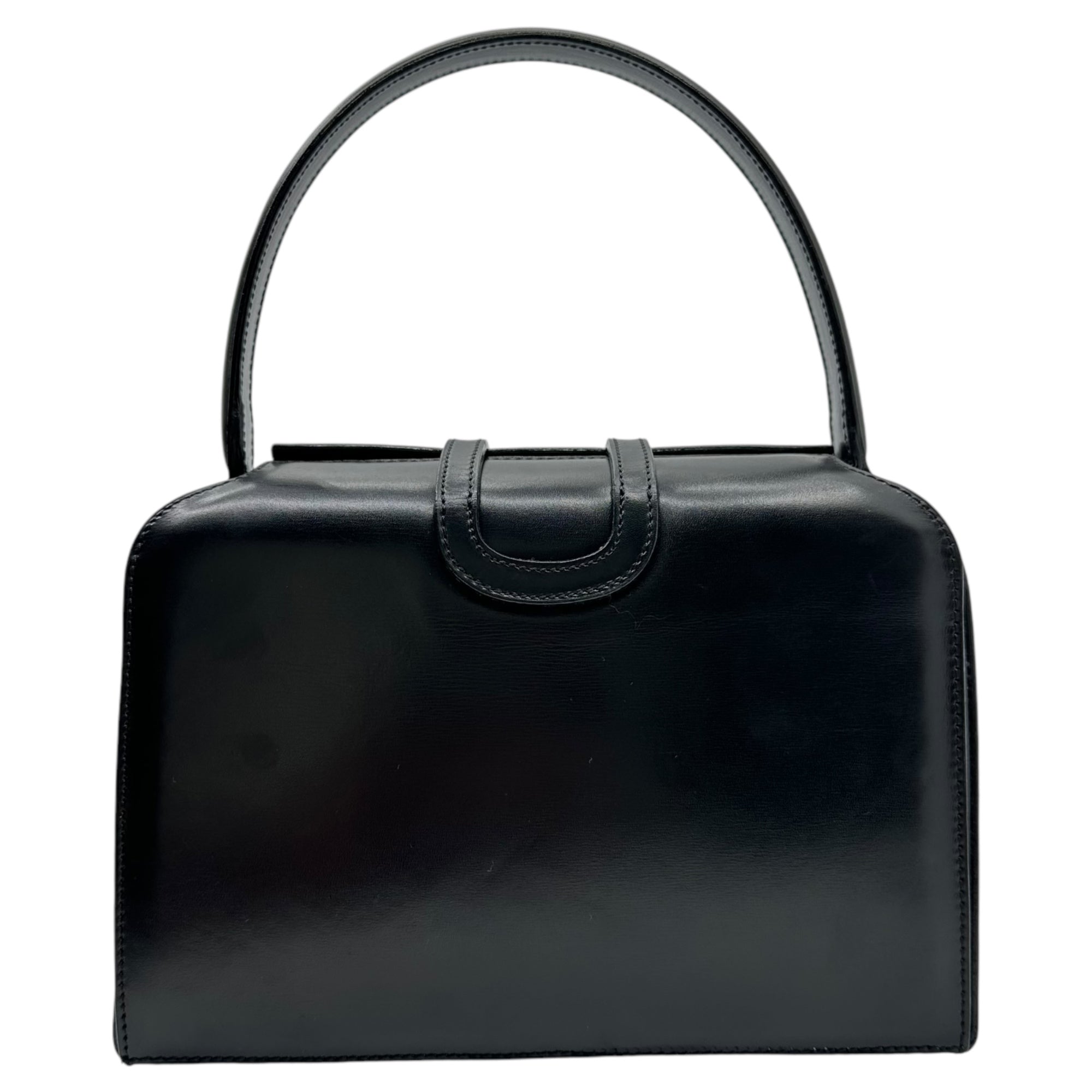 CELINE(セリーヌ) Vintage gold hardware leather handbag ヴィンテージ ゴールド 金具 レザー ハンド バッグ F01 ブラック OLD 金