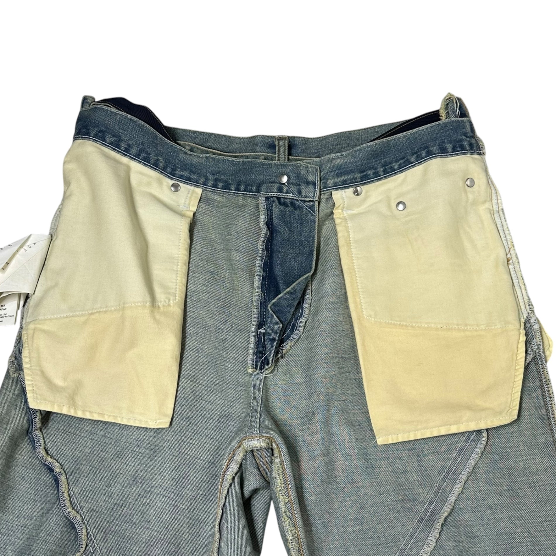 sacai(サカイ) 18AW Cut Off Docking Denim カットカフ 再構築 ドッキング デニム パンツ 18-03950 2(M程度) ライトインディゴ