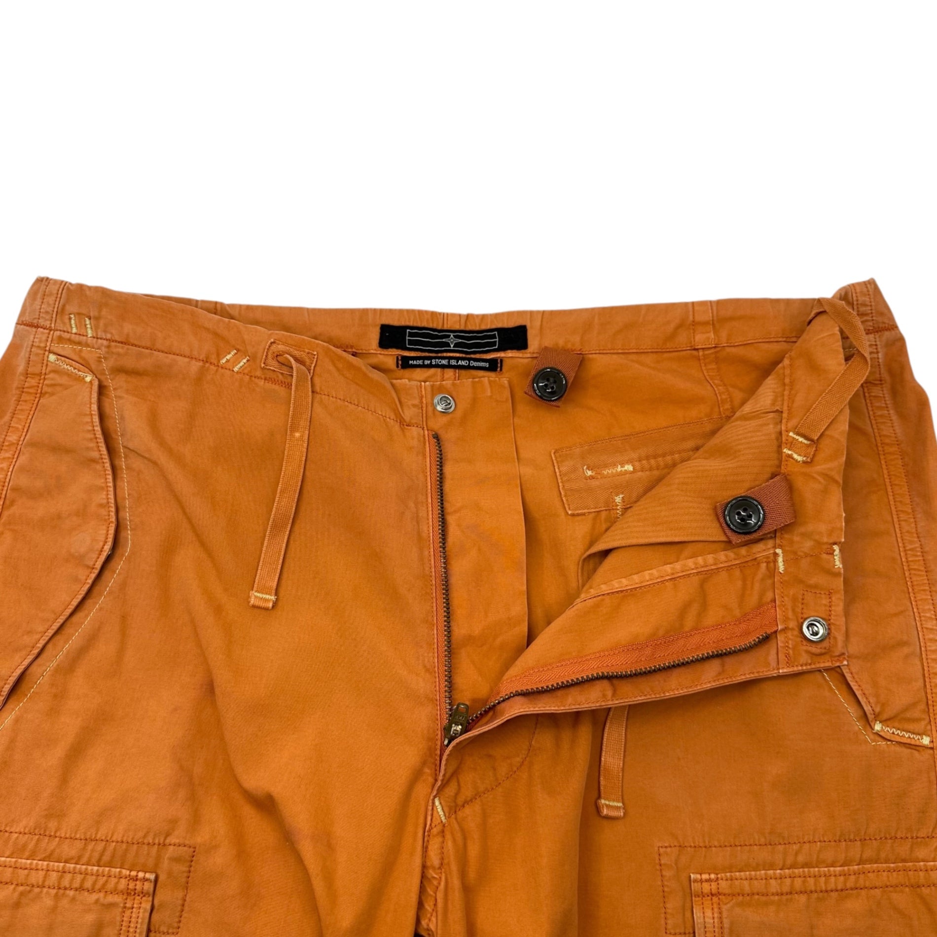 STONE ISLAND DENIM(ストーンアイランドデニム) 08SS Hip-print slim cargo pants ヒッププリント スリム カーゴ パンツ 48143BF0/942 28 オレンジ 00's