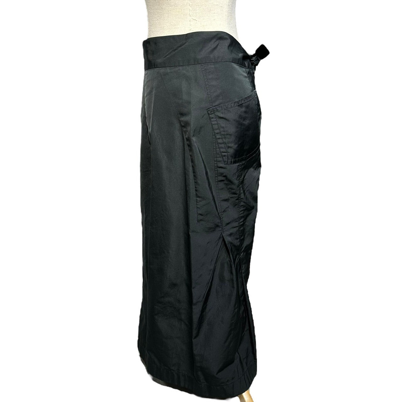 JIL SANDER(ジルサンダー) maxi skirt マキシ スカート 36(S程度) ブラック ロング リボン ポケット