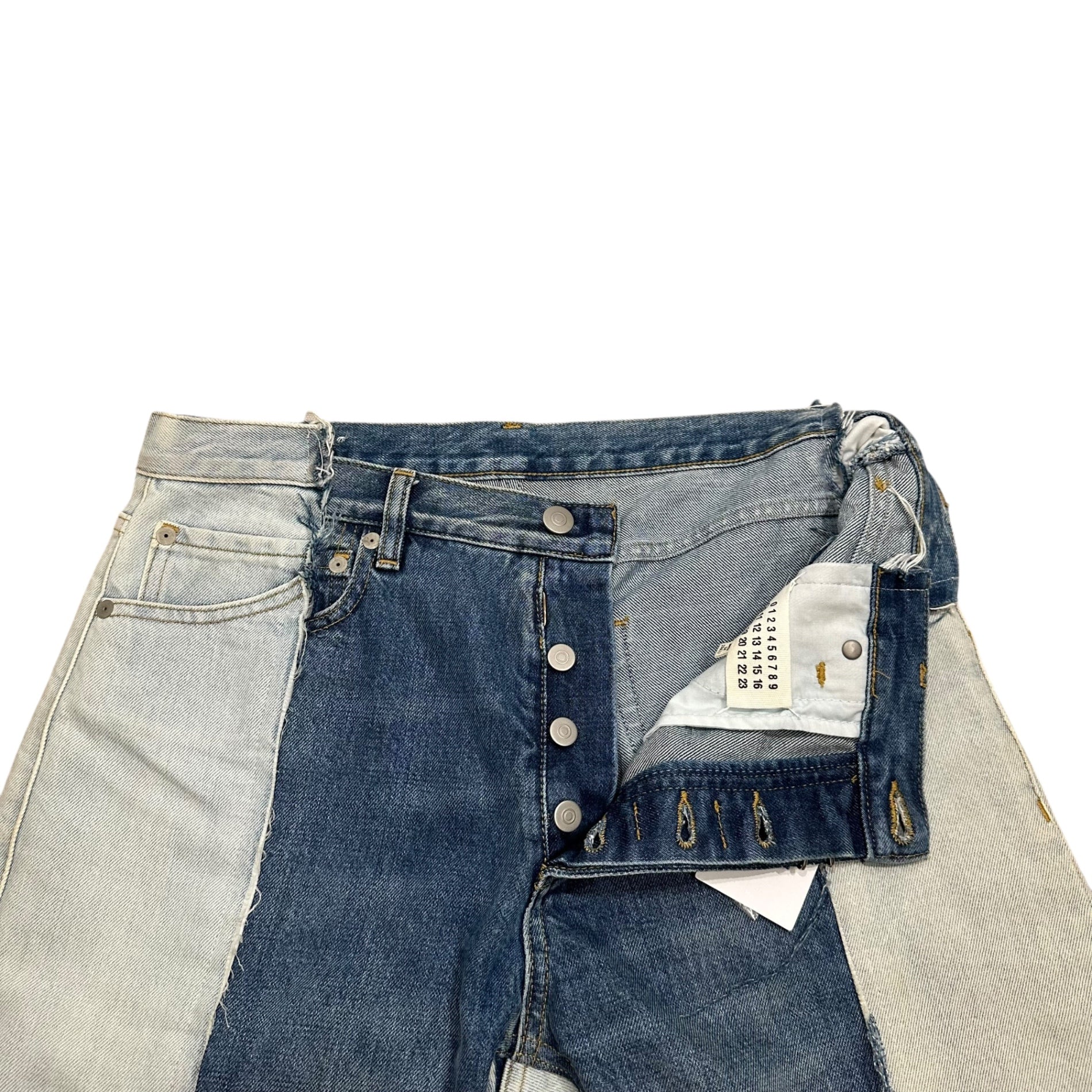 MAISON MARGIELA(メゾンマルジェラ) 2020AW Reconstructed Denim 再構築 デニム パンツ S30LA0171 31 ライトインディゴ×インディゴ