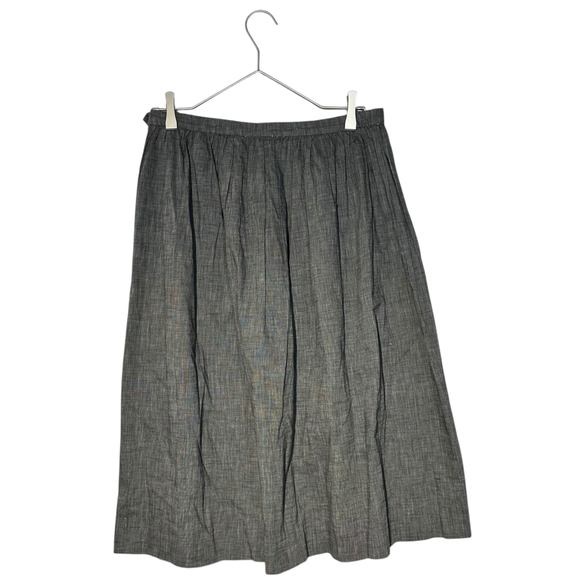 Euro vintage(ヨーロッパヴィンテージ) pokets_front two pokets tacked skirt フロントポケット付きタックデニムスカート 表記無し(S~M程度) ブルーグレー