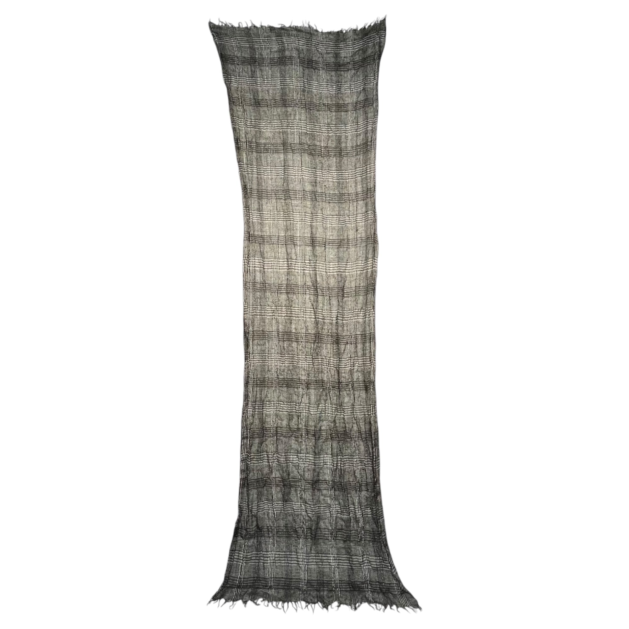 Faliero Sarti(ファリエロ・サルティ) ウールシルクグレンチェックストール ブラック×ホワイト