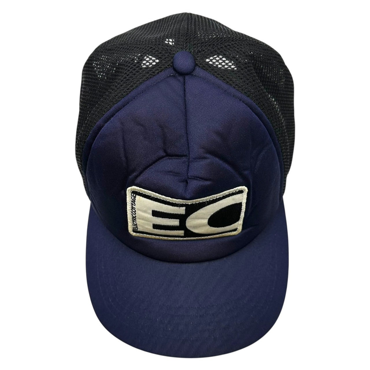 ELECTRIC COTTAGE(エレクトリックコテージ) EC badge 6-panel mesh switchover cap EC ワッペン 6パネル メッシュ切替 キャップ ネイビー×ホワイト