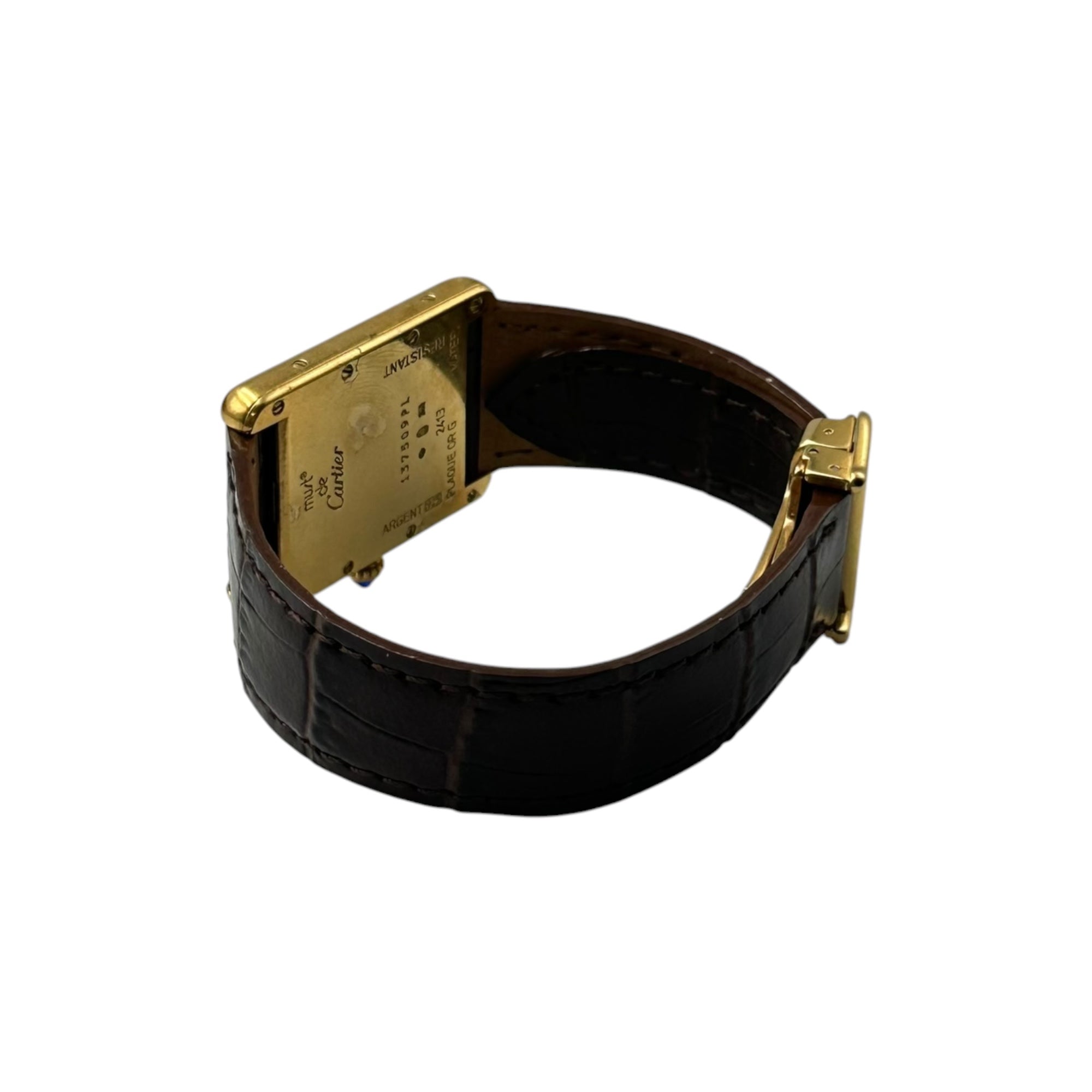 Cartier(カルティエ) 2001's~2002's Must Tank GM Ivory Roman Dial マストタンク クオーツ 腕時計 Ref. 2413 GM(XL) ゴールド 稀少サイズ メンズ着用可 クオーツ