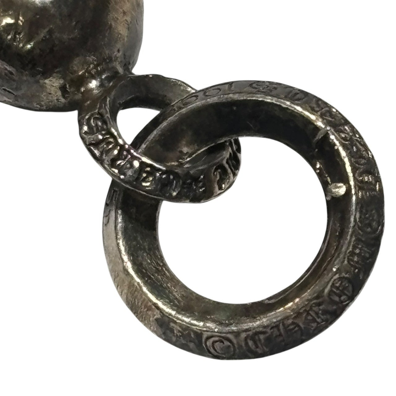 CHROME HEARTS(クロムハーツ) FOTI BUFORD & LEATHER BRAID フォティ ビュフォード スカル ペンダント & レザー ブレード 革紐 シルバー×ブラック コラボ