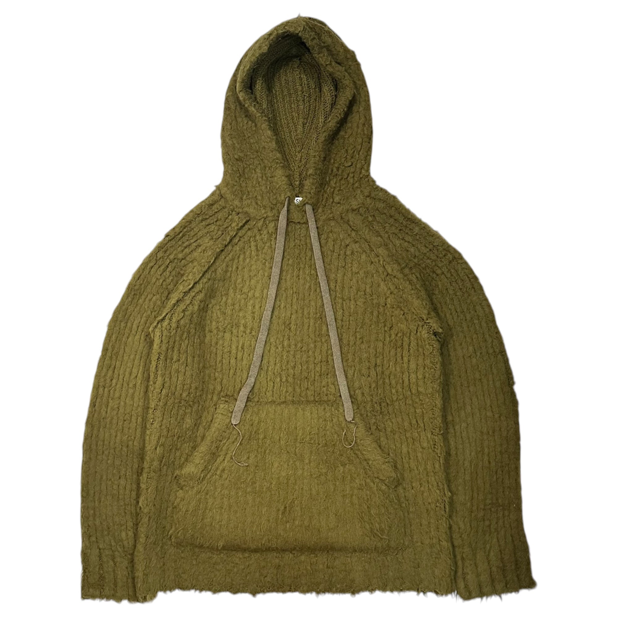 Acne Studios(アクネストゥディオズ) Brushed Wool-Blend Shaggy Ribbed Pullover Hoodie ブラッシュド ウール混 シャギー リブ プルオーバー パーカー FN-WN-KNIT000482 M カーキ