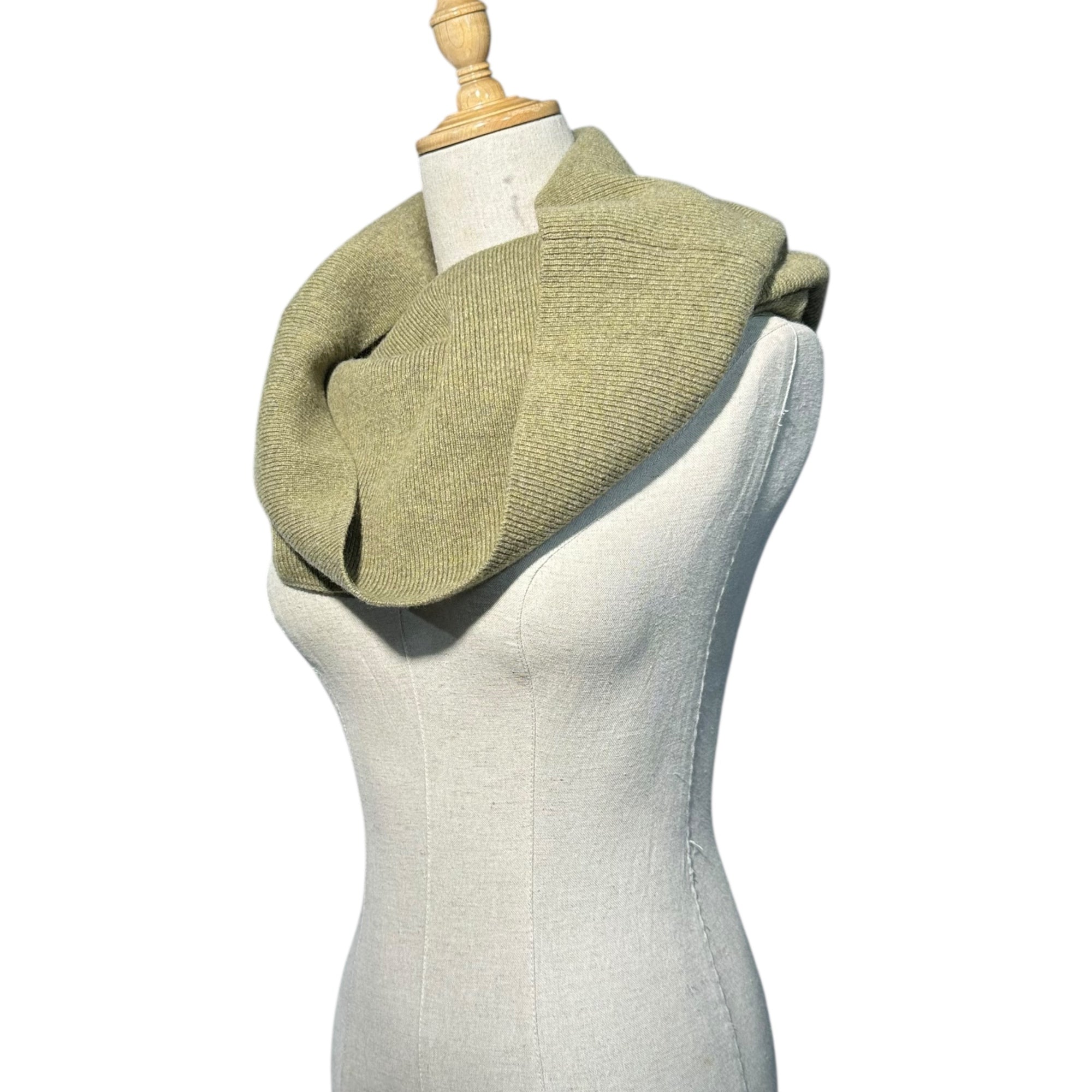 YOHJI YAMAMOTO(ヨウジヤマモト) Wool Rib Snood ウール リブ スヌード カーキ ネックウォーマー