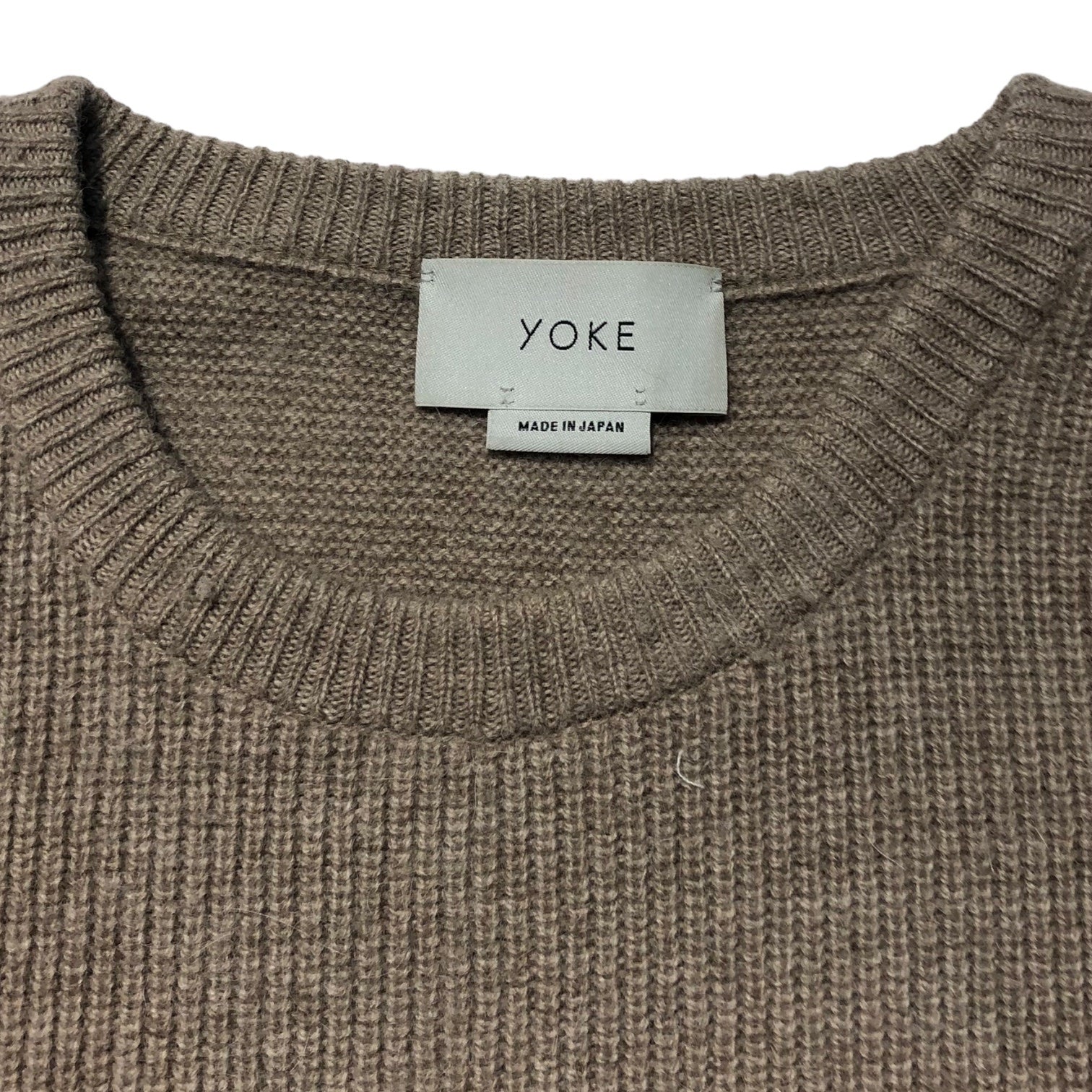 YOKE(ヨーク) 19AW 7G ALPACA WOOL CARDIGAN RIB STITCH KNIT アルパカ ウール カーディガン リブ ステッチ ニット YK19AW0065S S アイボリー 参考定価39,600円(税込)