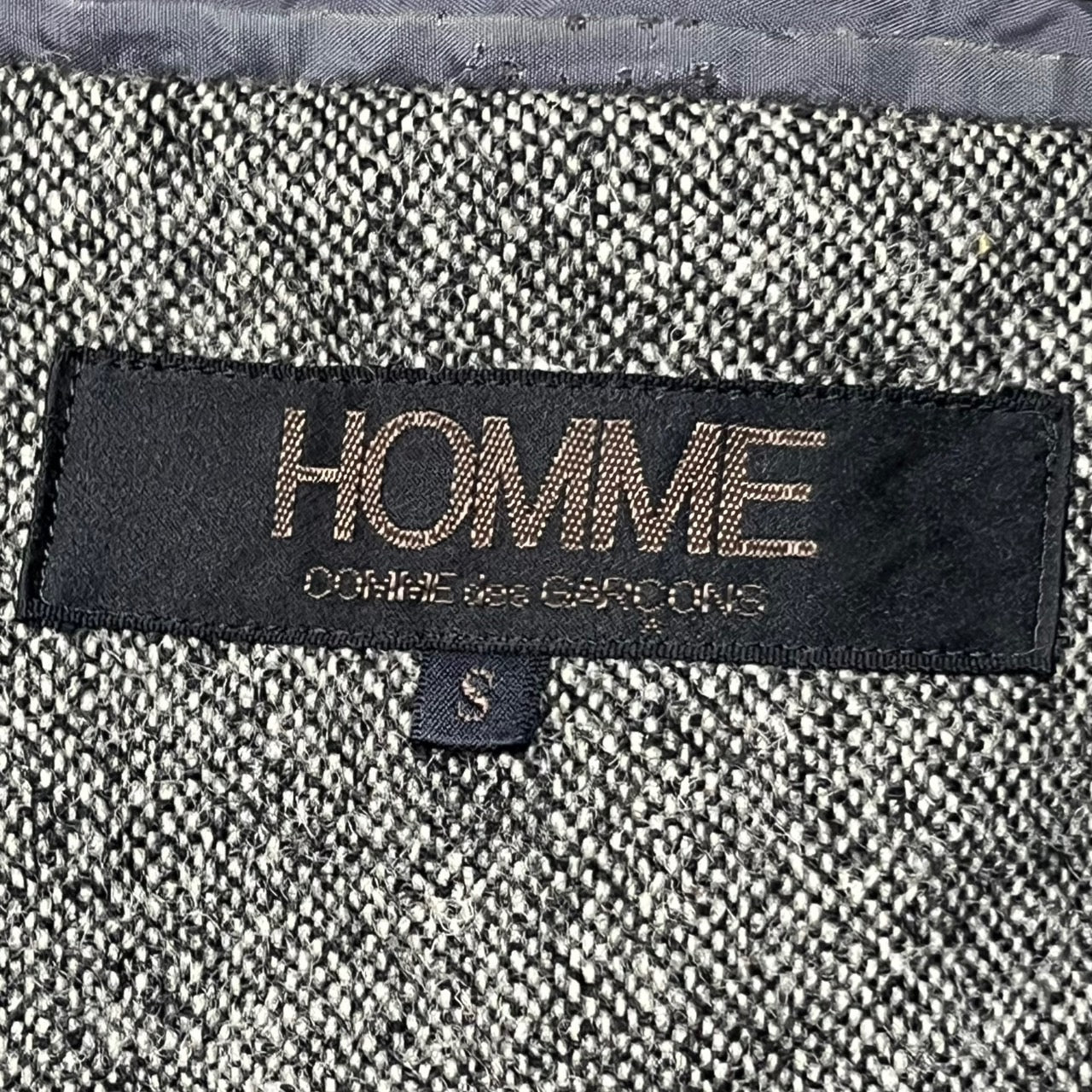 COMME des GARCONS HOMME(コムデギャルソンオム) 80'sウールテーラードジャケット HI-05017 S グレー インサイドアウト デカオム 川久保玲 本人期