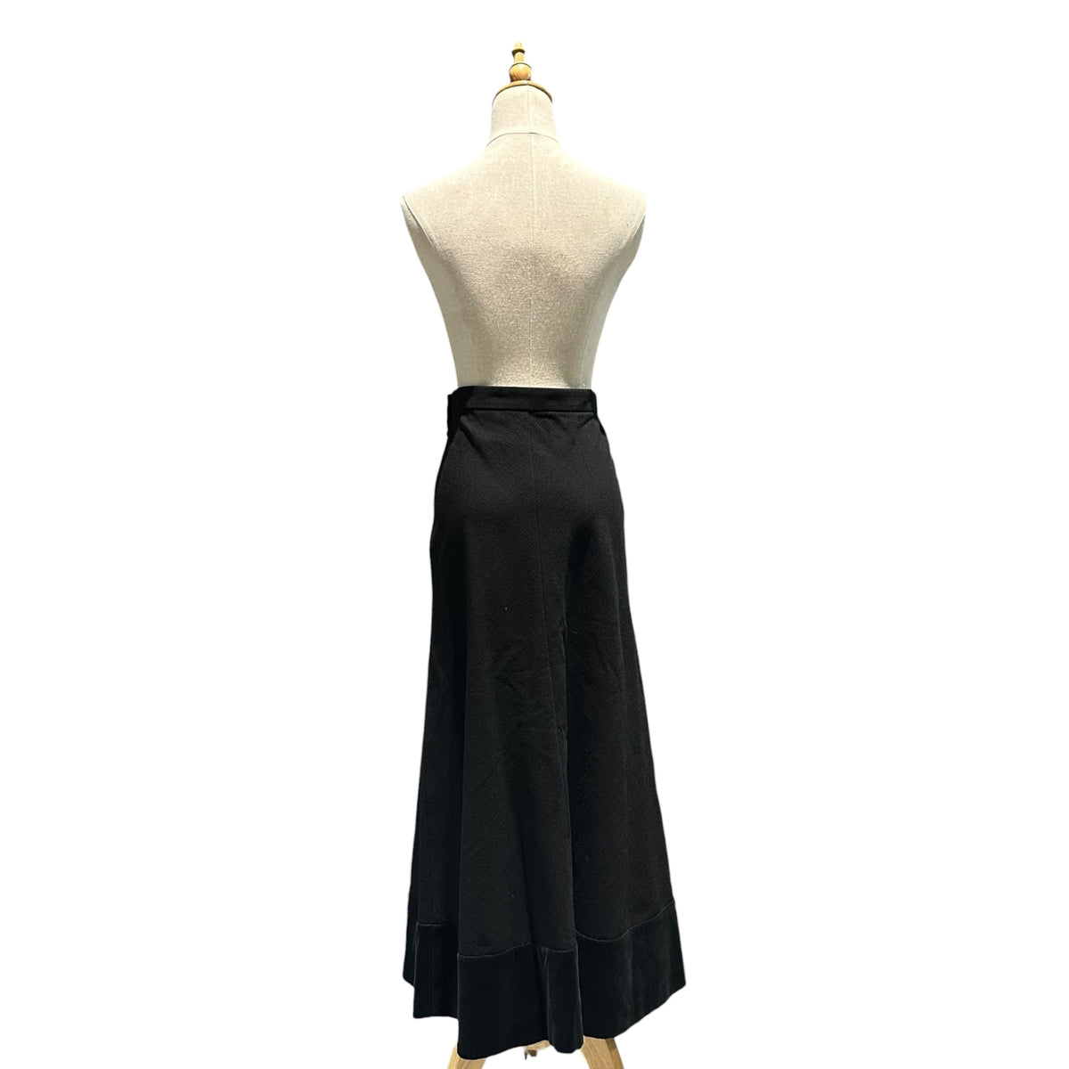 tricot COMME des GARCONS(トリココムデギャルソン) 2000AW Wool-blend nylon skirt with velour hem 裾ベロア ナイロン混 ウール スカート TS-04061S S ブラック AD2000 00s アーカイブ