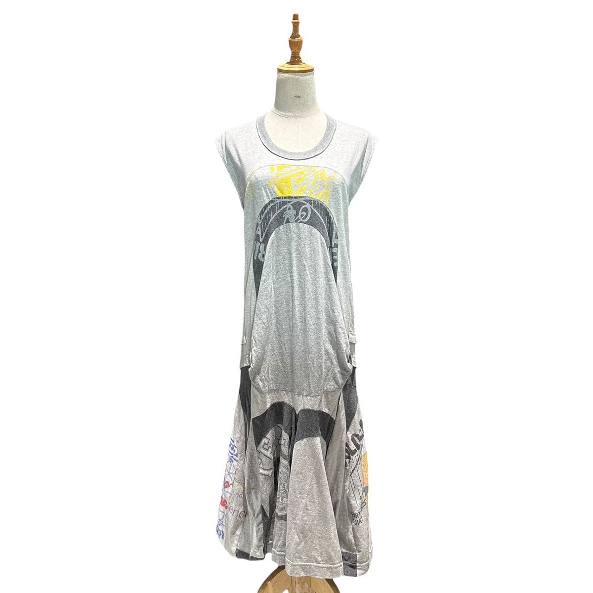 JUNYA WATANABE COMME des GARCONS(ジュンヤワタナベコムデギャルソン) 2006SS Reconstructed Docking Sleeveless Dress 再構築 ドッキング ノースリーブ ワンピース JQ-O017 SS グレー AD2005 00s アーカイブ コレクションLOOK14着用 稀少