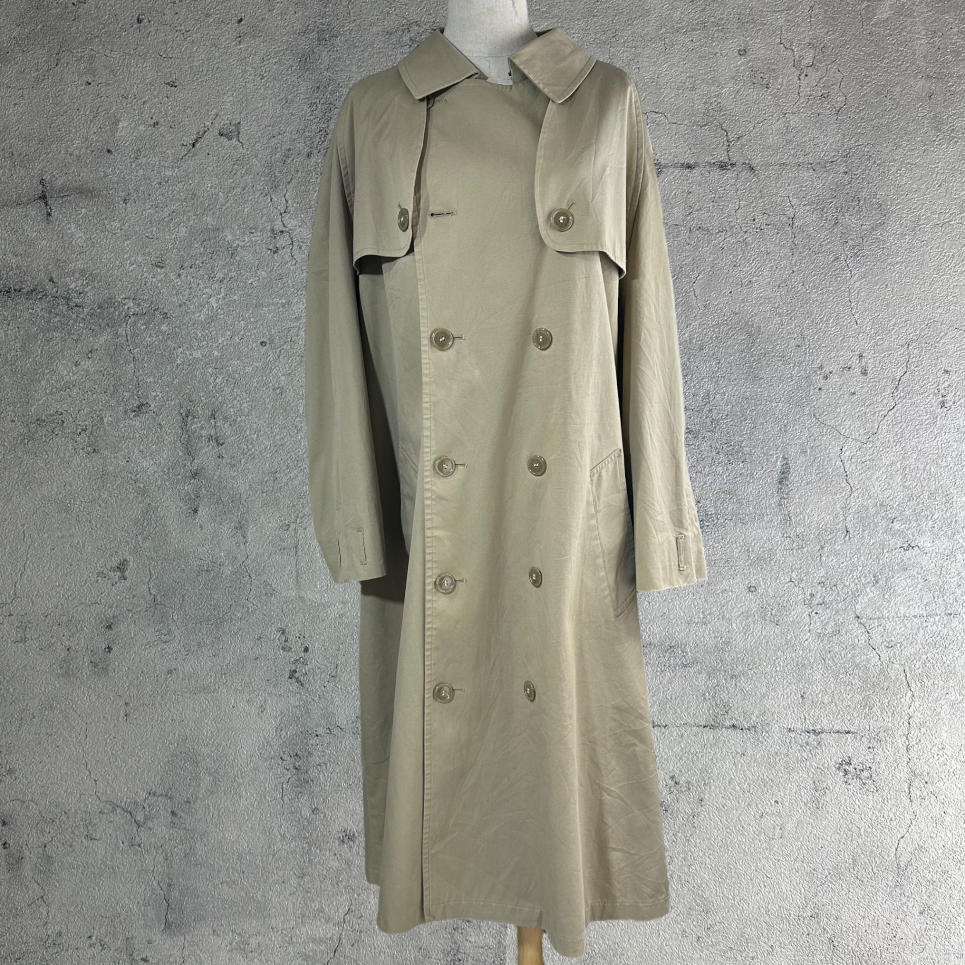 Misty Harbor(ミスティーハーバー) 70's USA made Vintage long trench coat USA製 ヴィンテージ ロング トレンチ コート 46 LONG(ML程度) ベージュ 推定70年代 古着