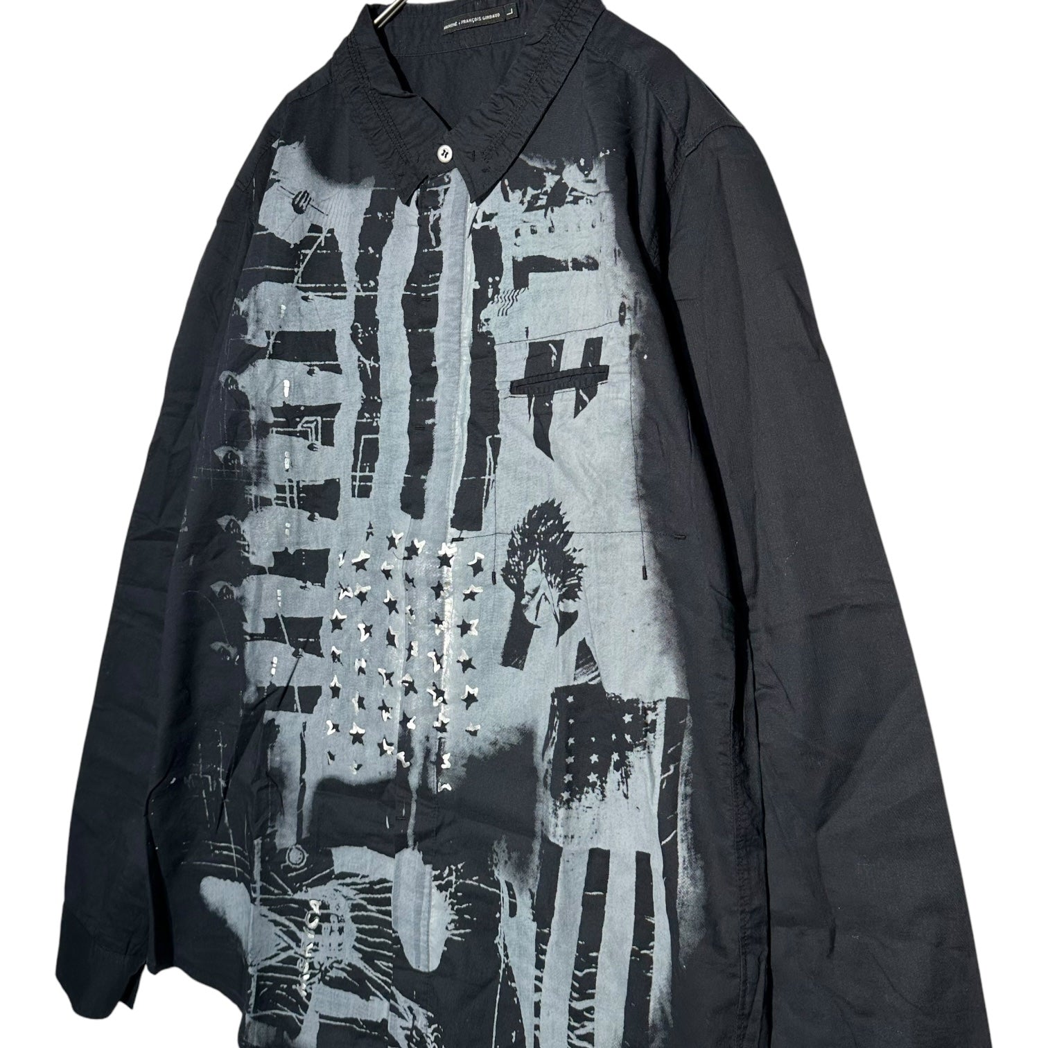 MARITHE FRANCOIS GIRBAUD(マリテフランソワジルボー) 00's Graphic Print L/S Shirt グラフィック プリント 比翼 長袖 シャツ M5-5224 L ネイビー Y2K