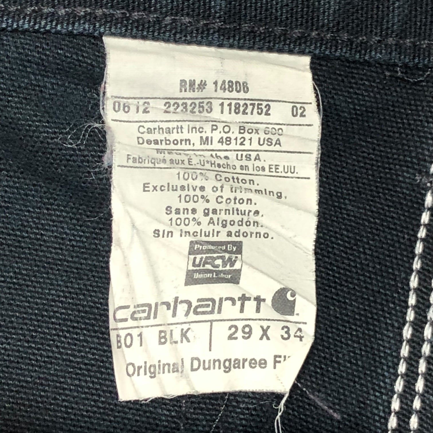 carhartt(カーハート) double knee painter pants ダブルニー ペインター パンツ USA製 29×34 ブラック ダック地 ワーク