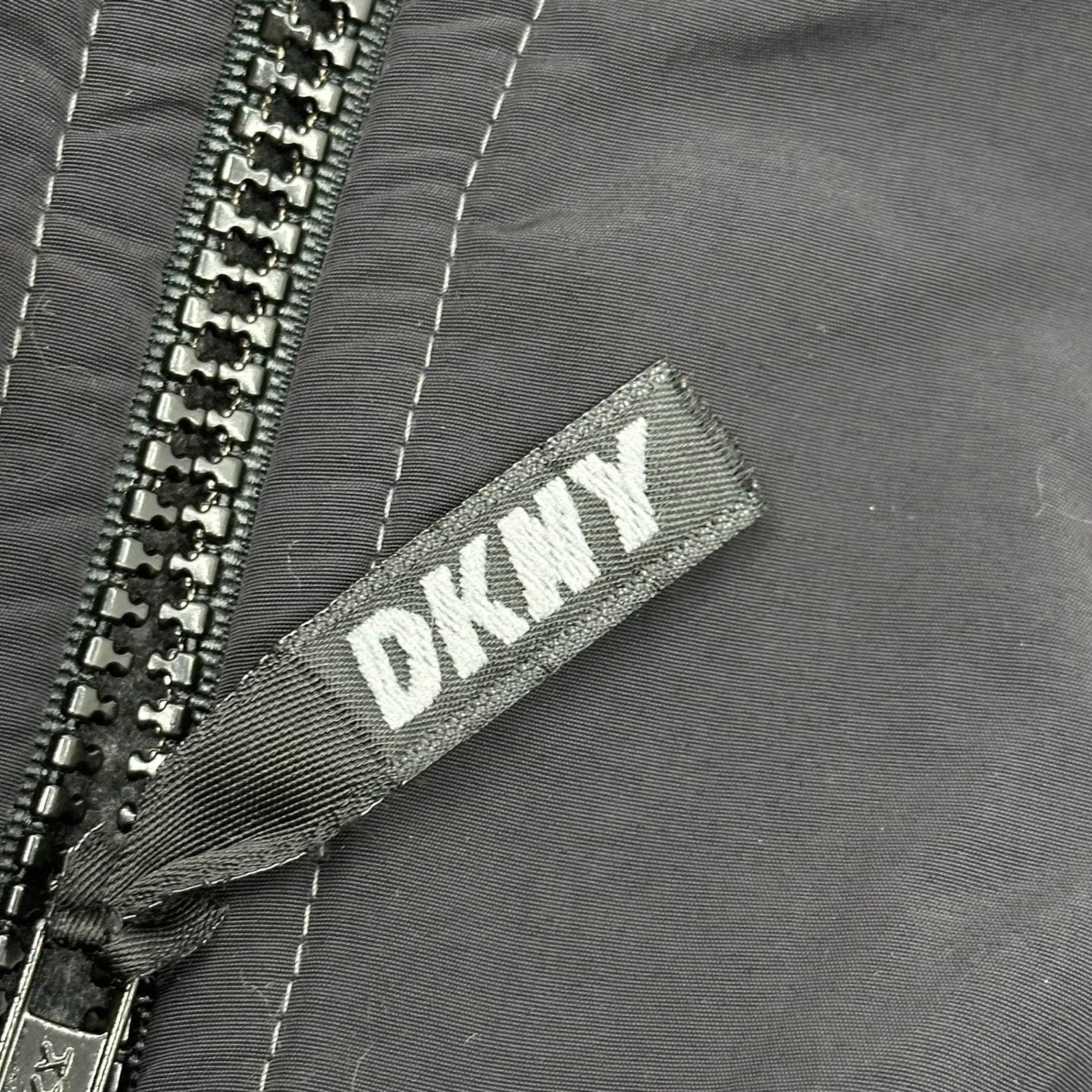 DKNY(ダナキャランニューヨーク) 90’s Tech System Fleece Jacket テック システム フーデッド フリース ジャケット S グレー×ブラック 90年代~00年代 ヴィンテージ Y2K