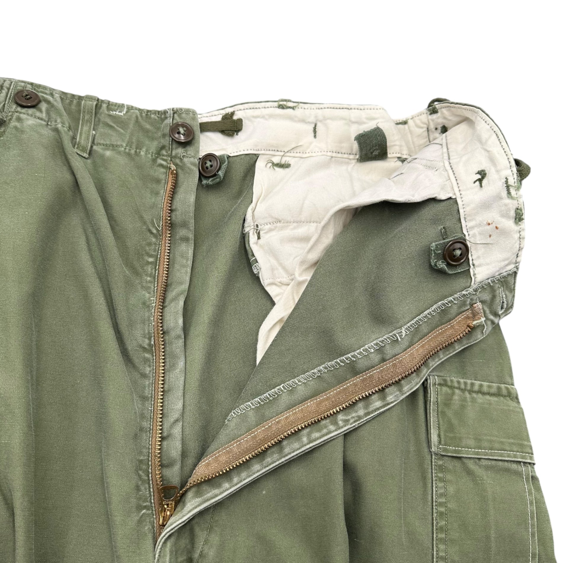 US ARMY(アメリカ軍) 50’s M-51 field pants PRENTICE zip 初期 フィールド カーゴ パンツ LONG-LARGE オリーブ 1952年 PRENTICEブラス 50年代 ヴィンテージ ミリタリー