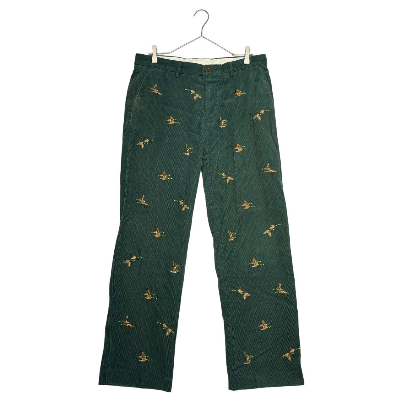 POLO RALPH LAUREN(ポロラルフローレン) Duck embroidery corduroy pants カモ 刺繍 コーデュロイ パンツ 32/30 グリーン ストレート