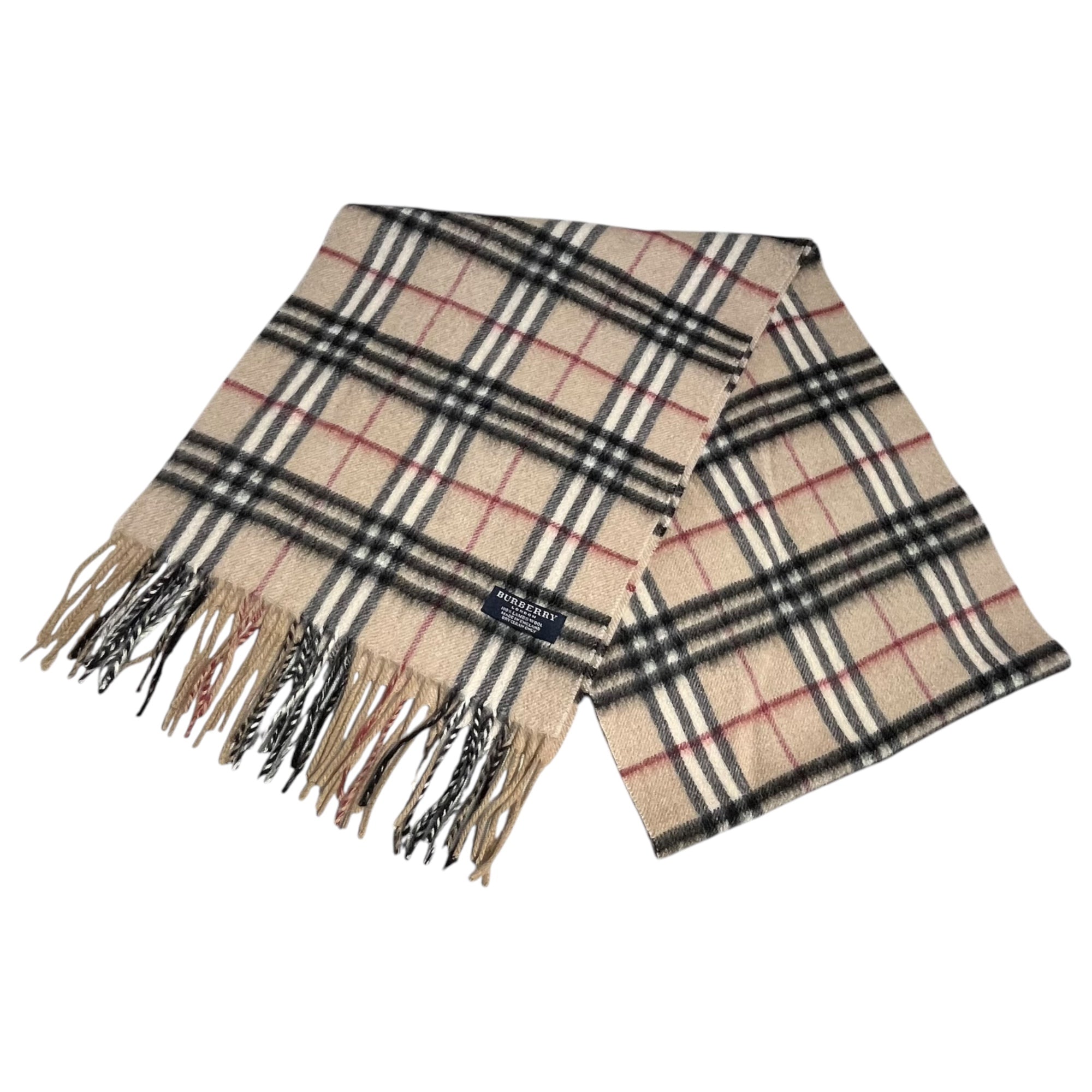 BURBERRY LONDON(バーバリーロンドン) England made Nova check wool muffler ノバチェック ウール マフラー ベージュ イングランド製