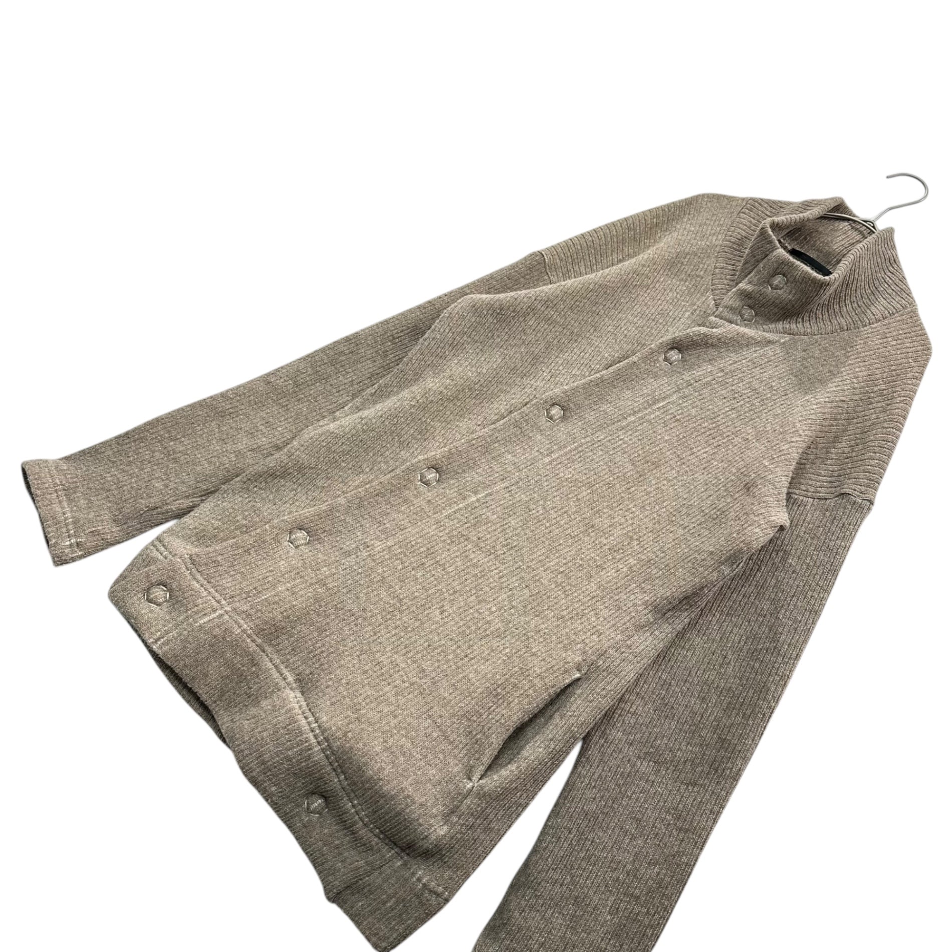 The Viridi-anne(ザヴィリディアン) 14AW Wool Mix Asymmetrical Snap-Button Cardigan ウール ミックス アシンメトリー スナップボタン カーディガン VI-2277-07 3 ベージュ ニット