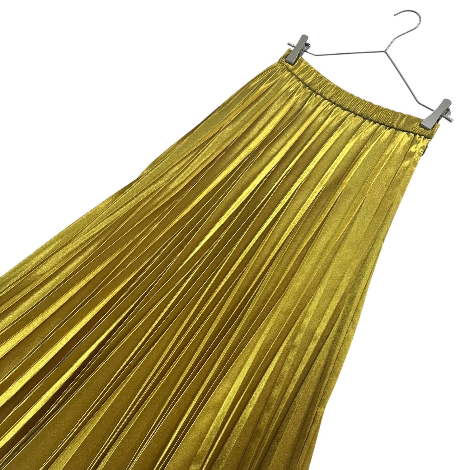 UN3D.(アンスリード) Long pleated skirt プリーツ スカート 521940800401-01 36(S程度) イエロー