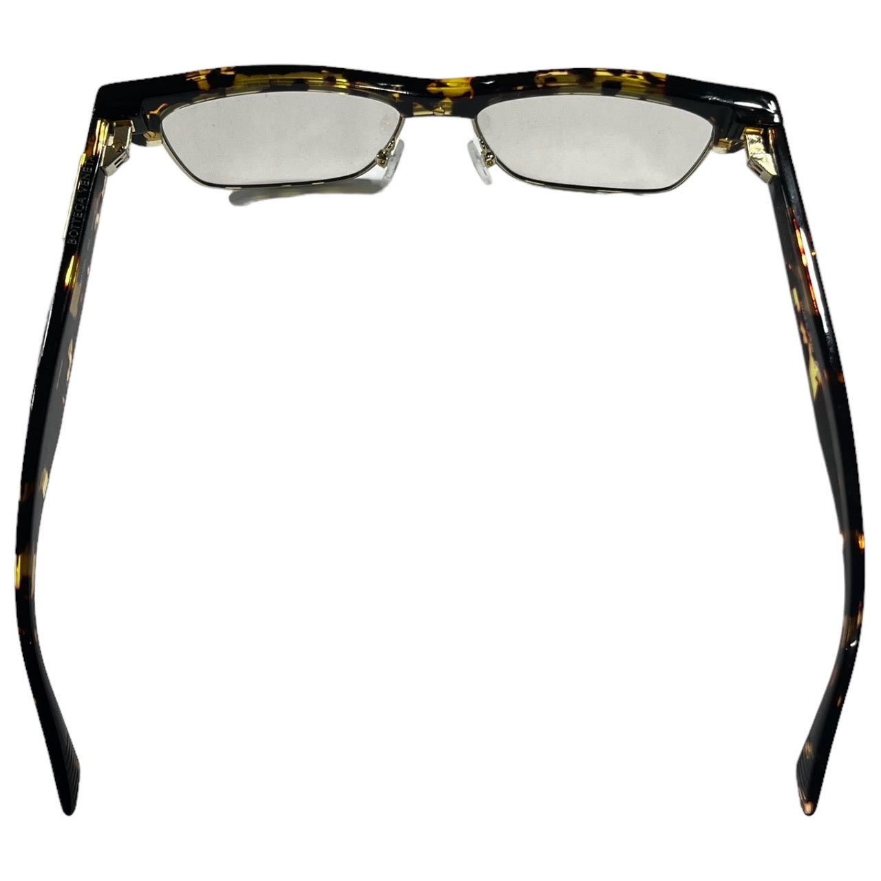 BOTTEGA VENETA(ボッテガヴェネタ) tortoiseshell half rim clear lens sunglasses/鼈甲ハーフリムクリアレンズサングラス/眼鏡/メガネ BV1100O-002 ブラウン×クリア