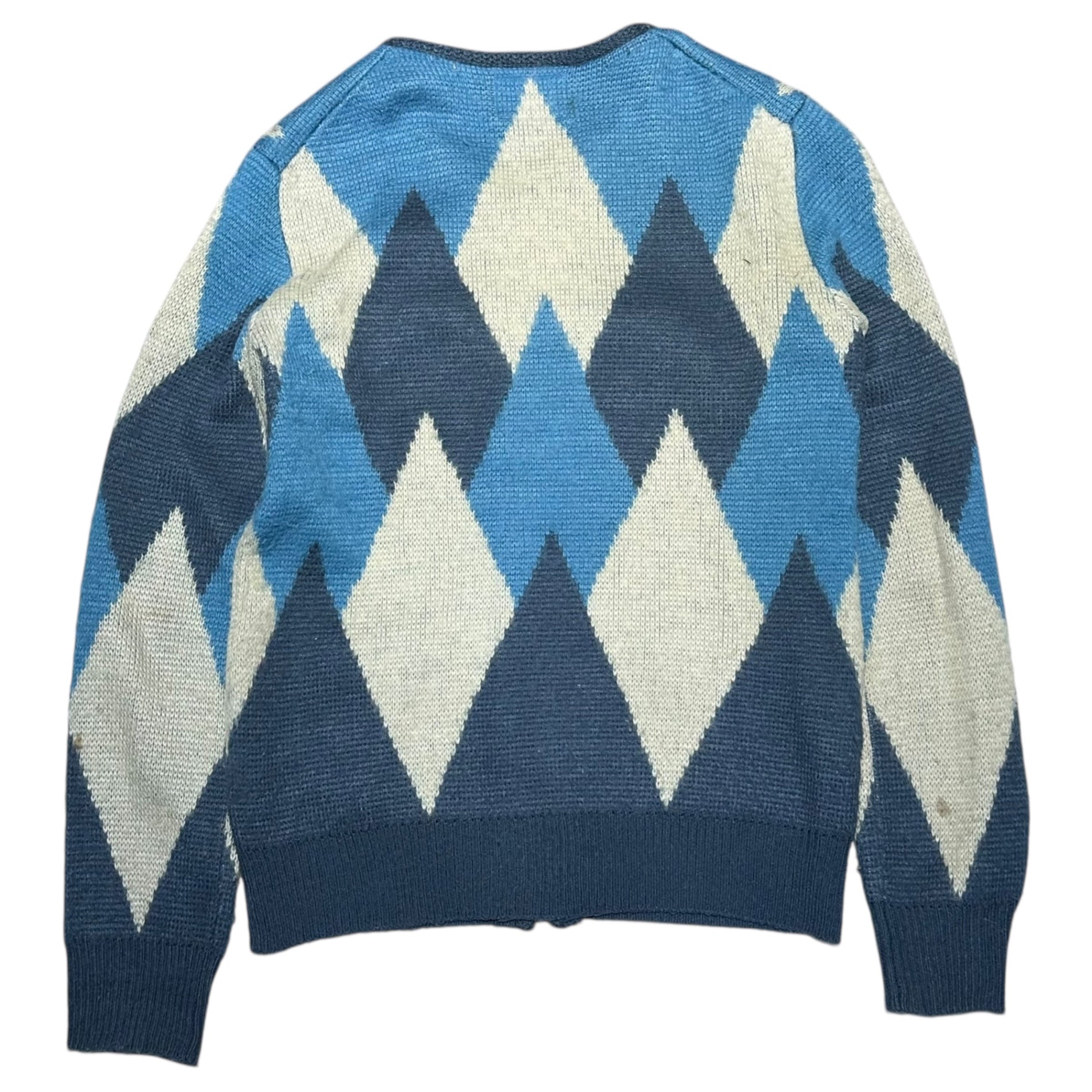 NUMBER (N)INE(ナンバーナイン) 08AW Portland Period Argyle Knit Cardigan ポートランド期 アーカイブ アーガイル ニット カーディガン F08-NK002 2(S) ブルー×グレー 宮下貴裕 本人気
