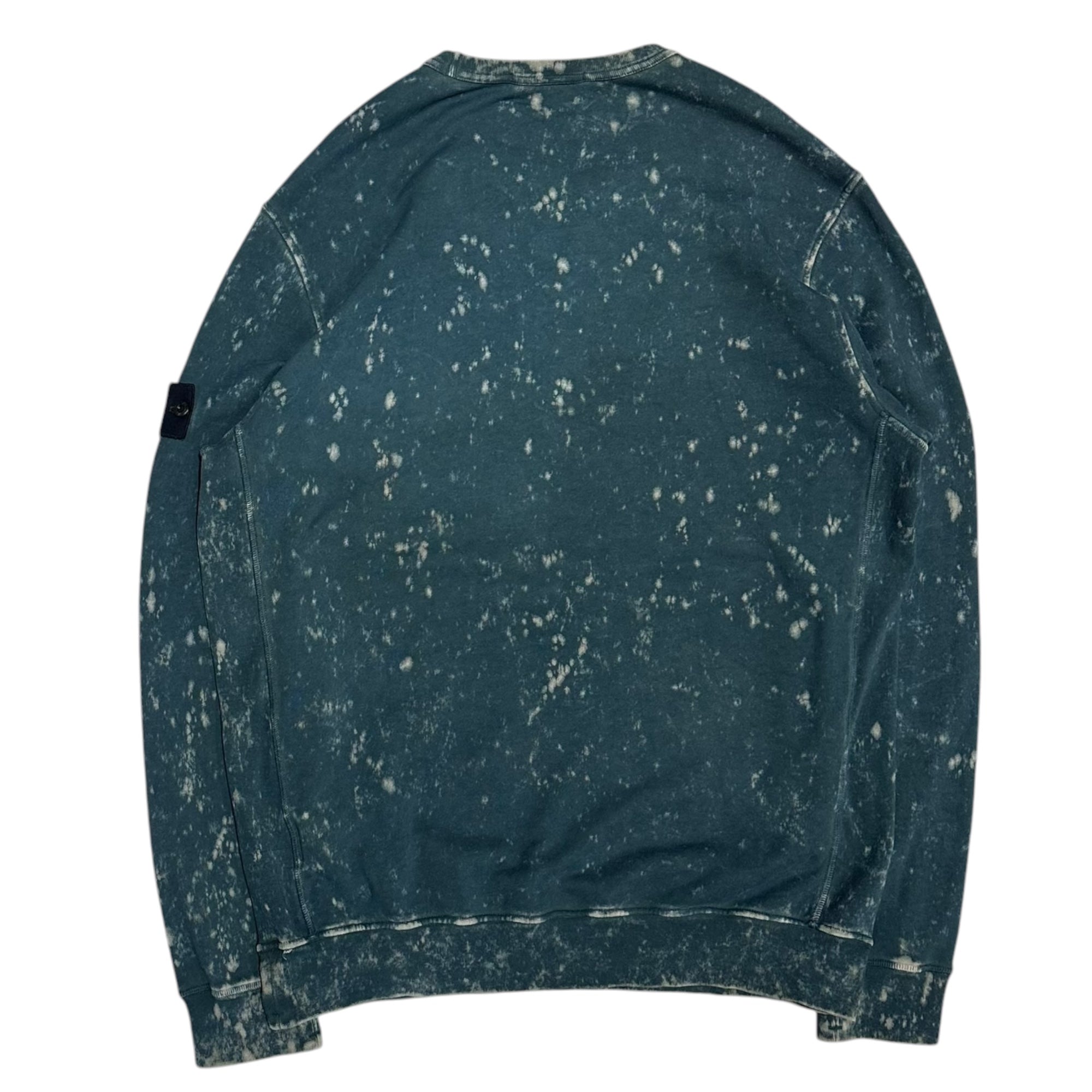 STONE ISLAND(ストーンアイランド) 2022SS Off-Dye Treatment Crewneck Sweatshirt オフダイ トリートメント クルーネック スウェットシャツ 761561538 XL ブルーグリーン