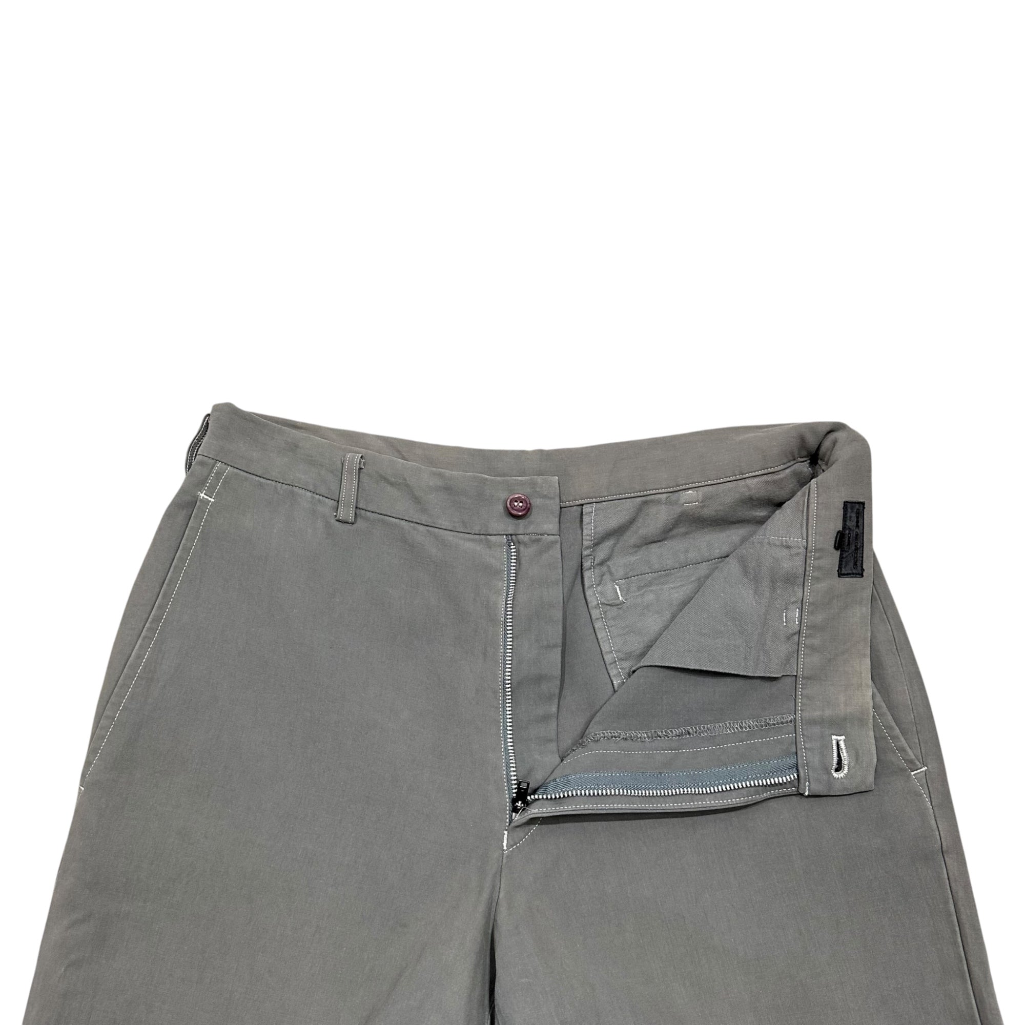COMME des GARCONS HOMME(コムデギャルソンオム) 1998AW White Stitched Cotton Pants ホワイト ステッチ コットン パンツ HP-10022M M グレー 90's 90年代 AD1998 田中オム