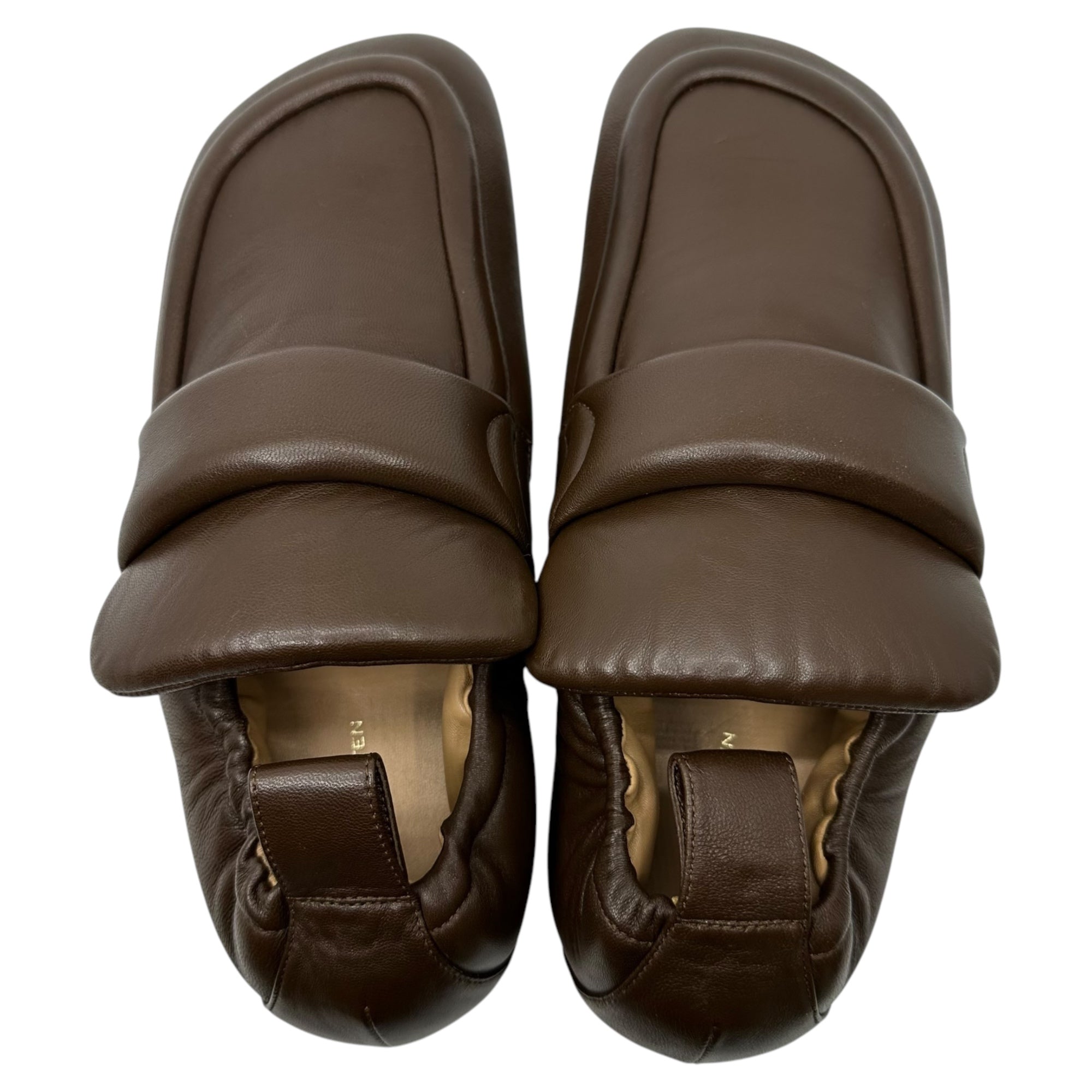 DRIES VAN NOTEN(ドリスヴァンノッテン) 22AW Patted leather loafers パテッド レザー クスエア トゥ ローファー DU083 39(24.5cm~25cm程度) ブラウン レザー シューズ