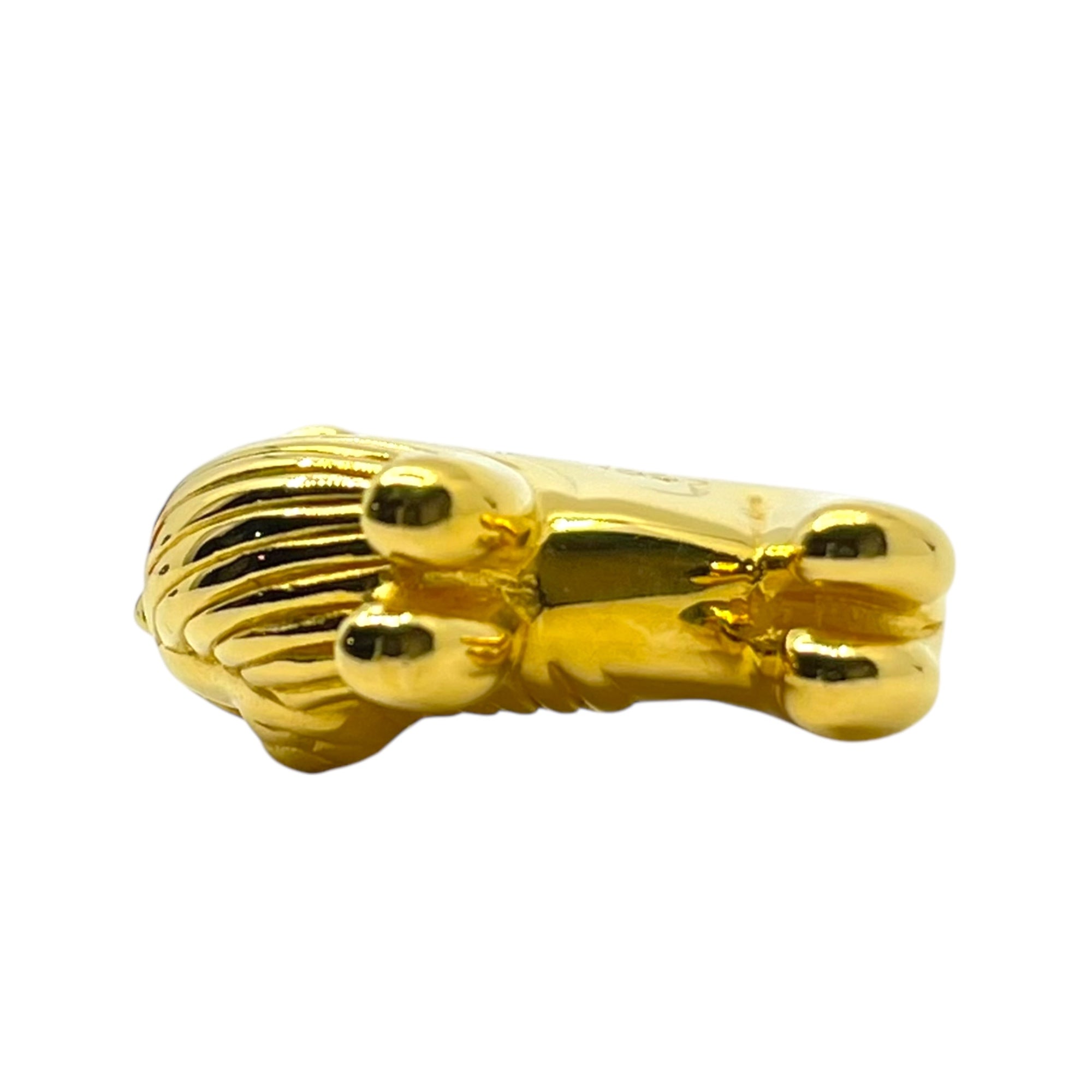 HERMES(エルメス) 1997年限定 lion cadena charm ライオン カデナ チャーム 年間テーマ 「I'Afrique」 アフリカ 百獣の王 ゴールド 箱付 ペンダントトップにも