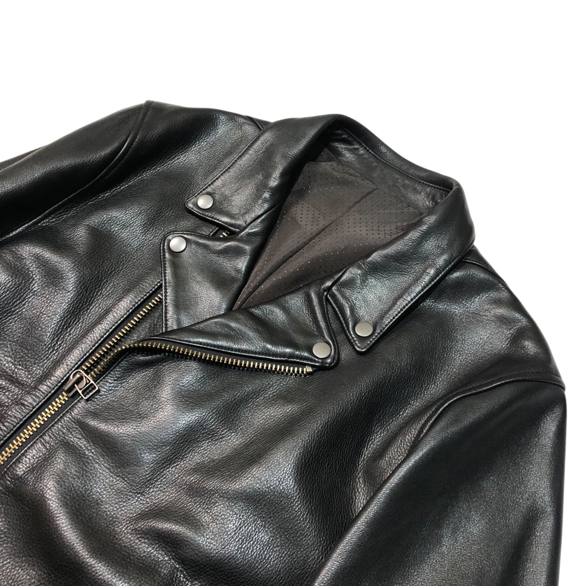 SHAMA × nano universe(シャマ×ナノユニバース) double riders jacket ダブルライダース ジャケット 本革 牛革 AQSH1922 L ブラック ナノユニバース別注品